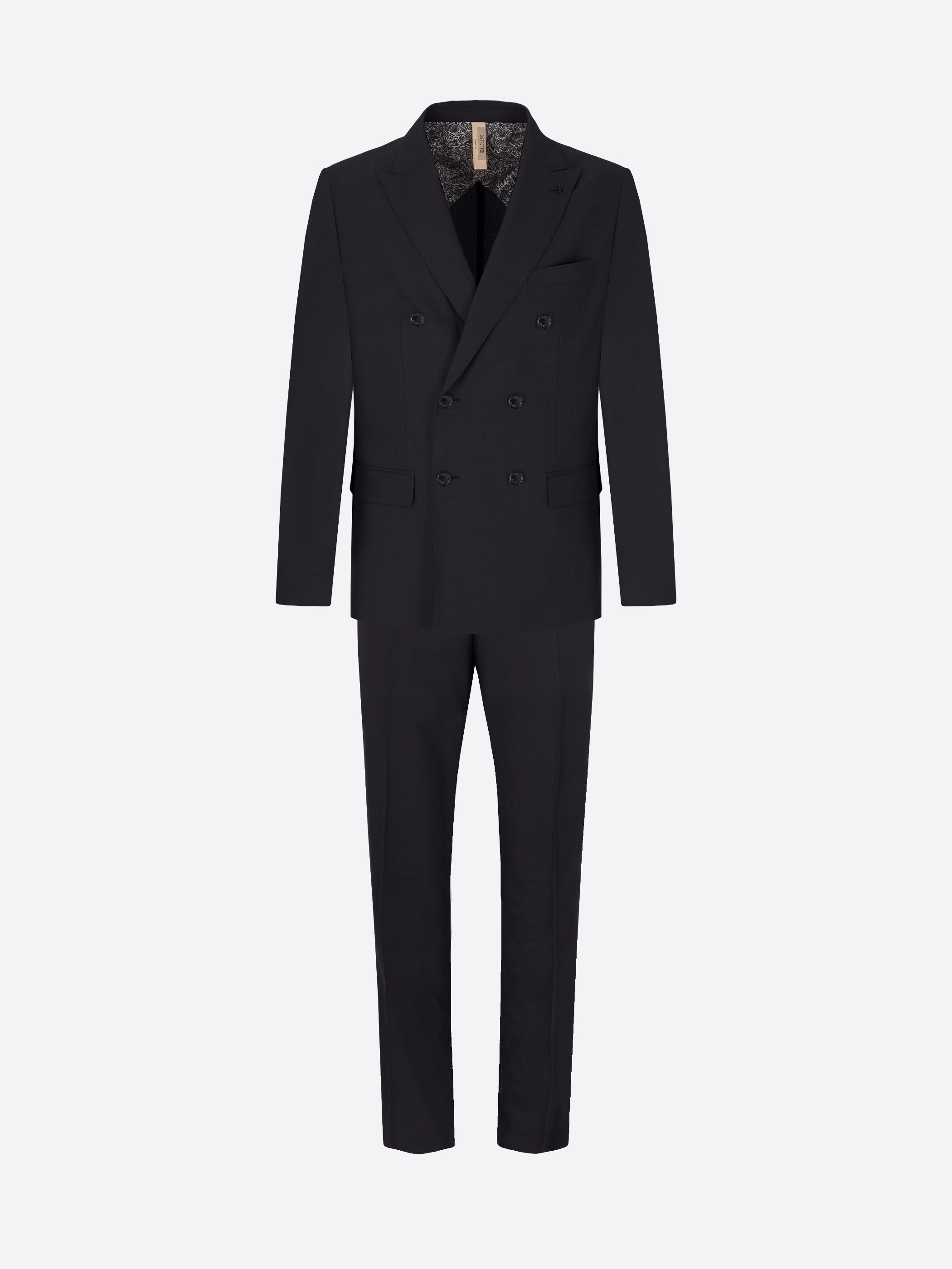 Blue Double-Breasted Tailoring Suit Alabastro in Super-Comfort Cool Wool Effect Fabric