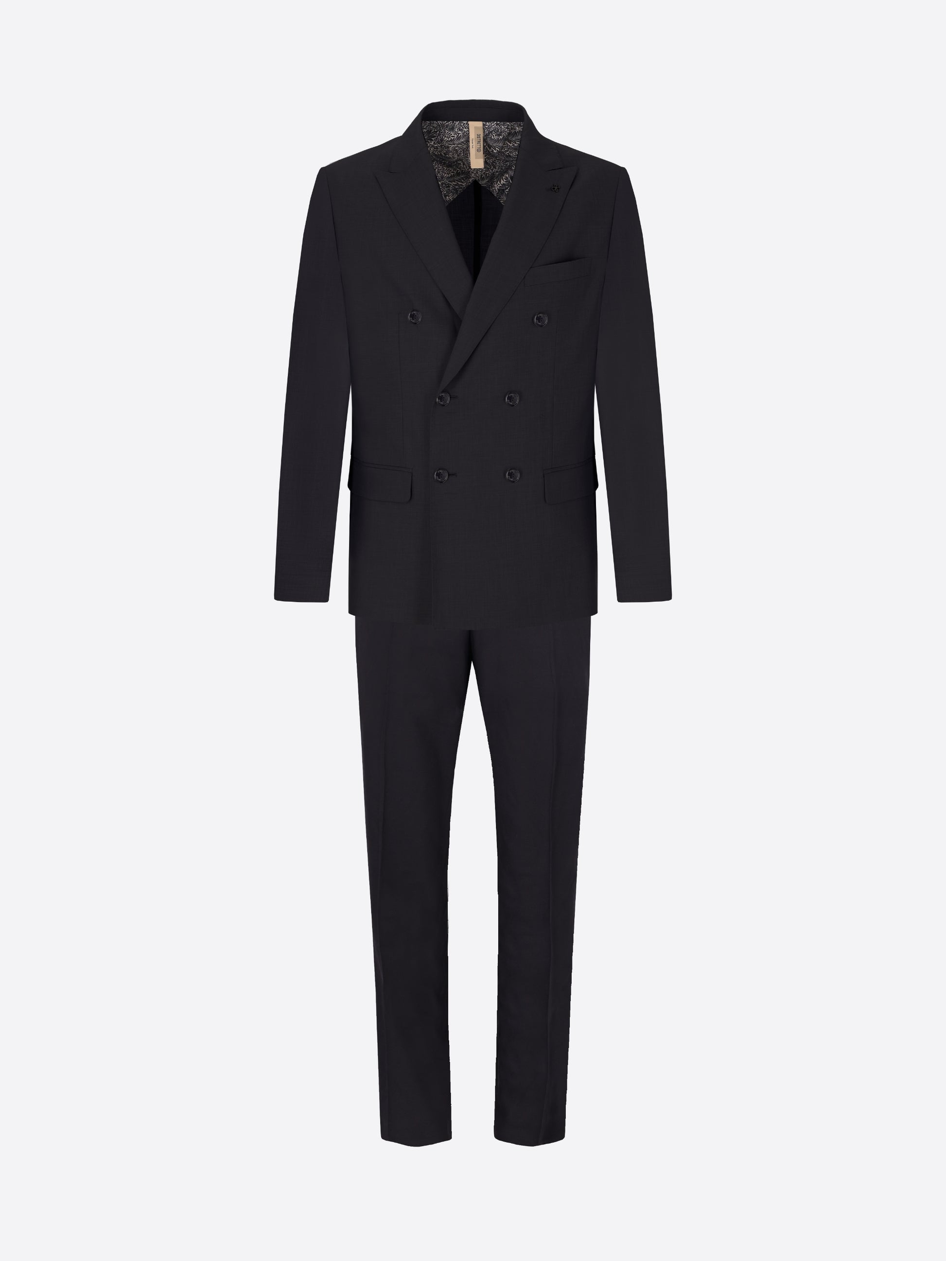 Blue Double-Breasted Tailoring Suit Alabastro in Super-Comfort Cool Wool Effect Fabric