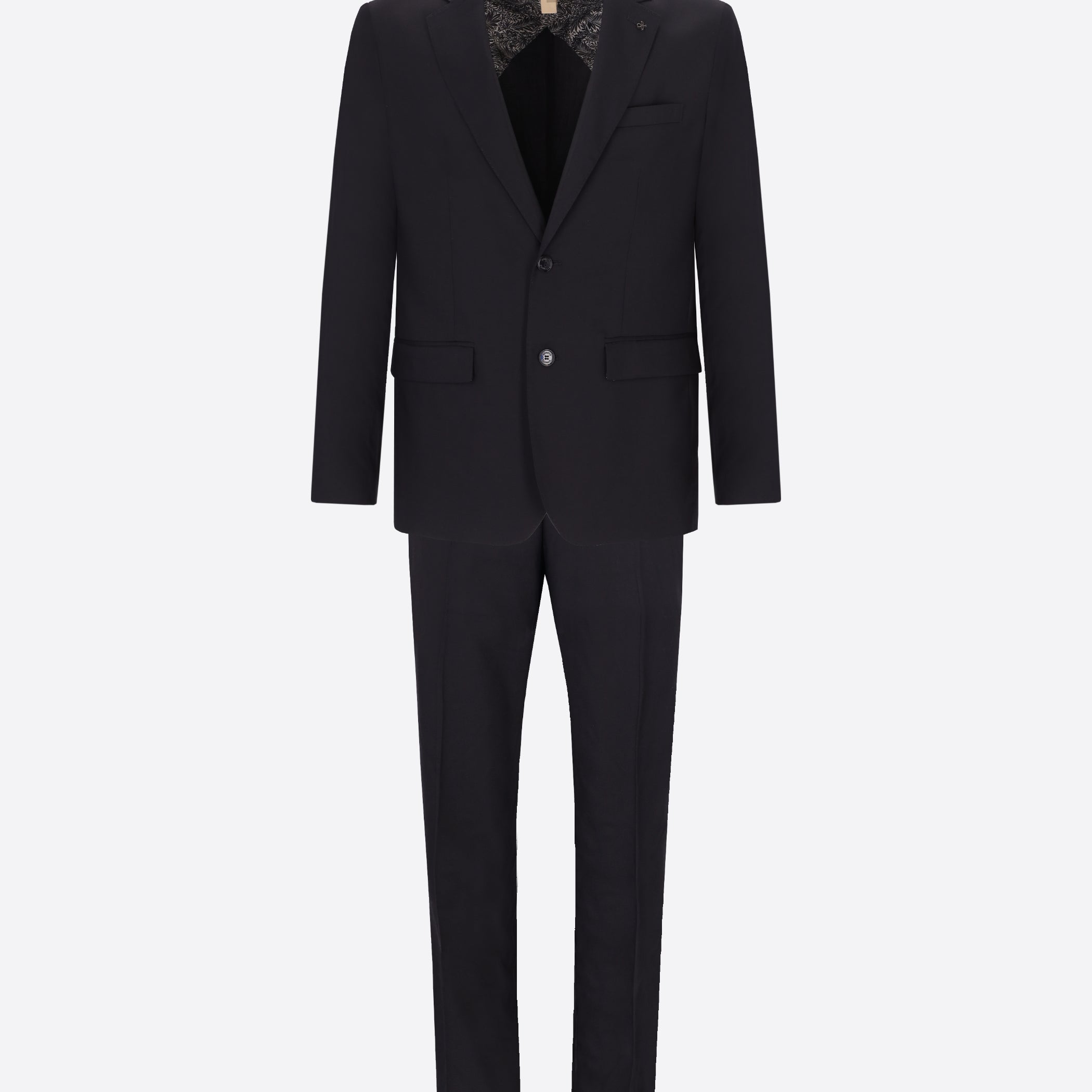 Blue Semi-Tailored Suit Alabastro in Super-Comfort Cool Wool Effect Fabric