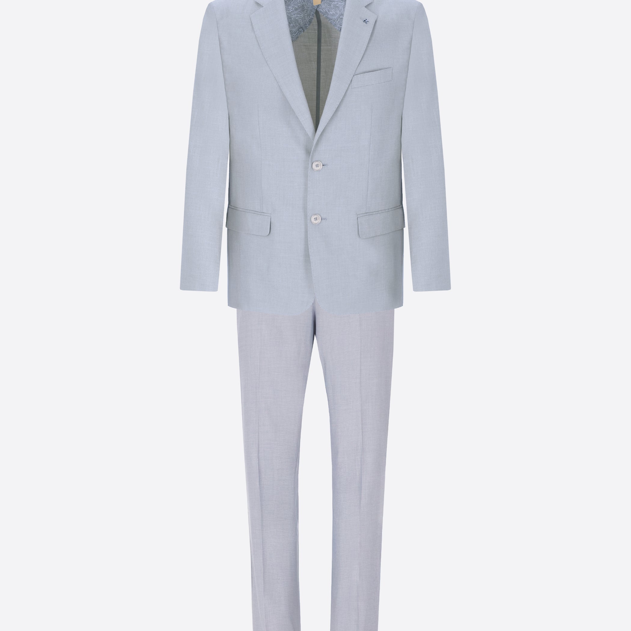 Sky Blue Semi-Tailored Suit Alabastro in Super-Comfort Cool Wool Effect Fabric