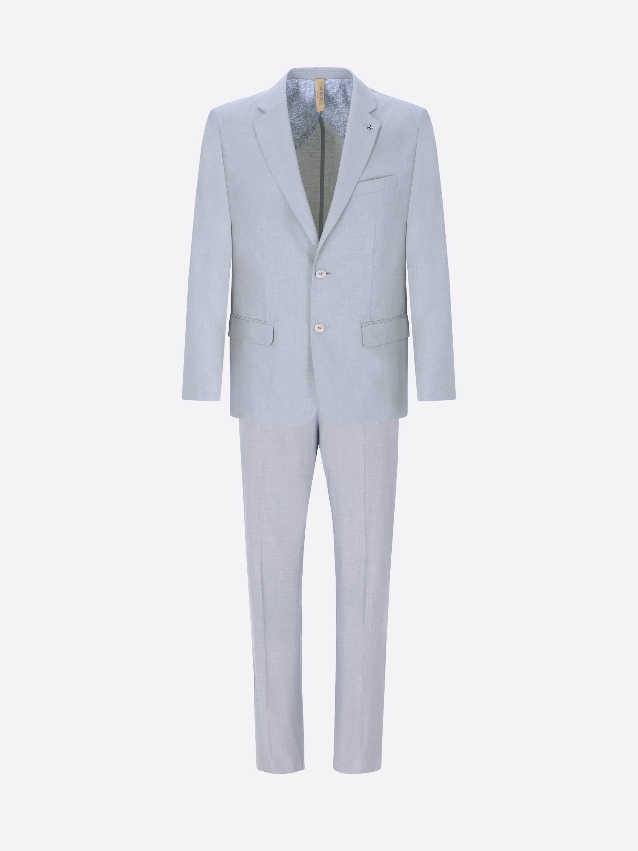 Sky Blue Semi-Tailored Suit Alabastro in Super-Comfort Cool Wool Effect Fabric