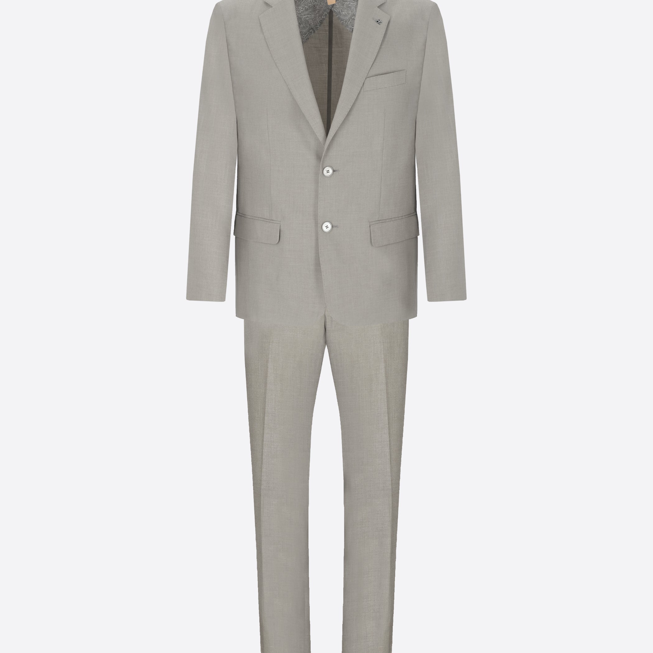 Completo Semi-Tailored Alabastro Salvia in Tessuto Super-Comfort Effetto Fresco Lana