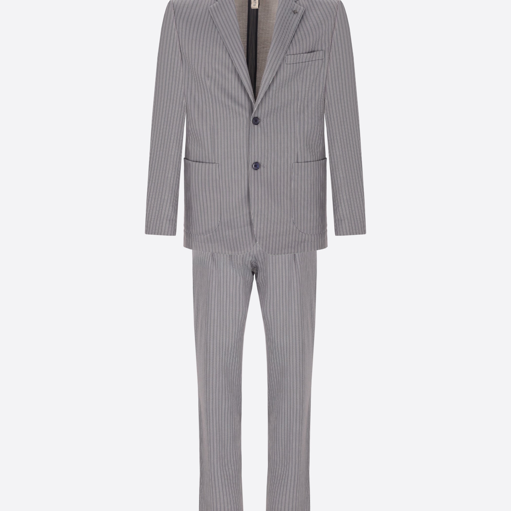 Suit Prugnolo In Technical Jersey Stripe Print Fabric