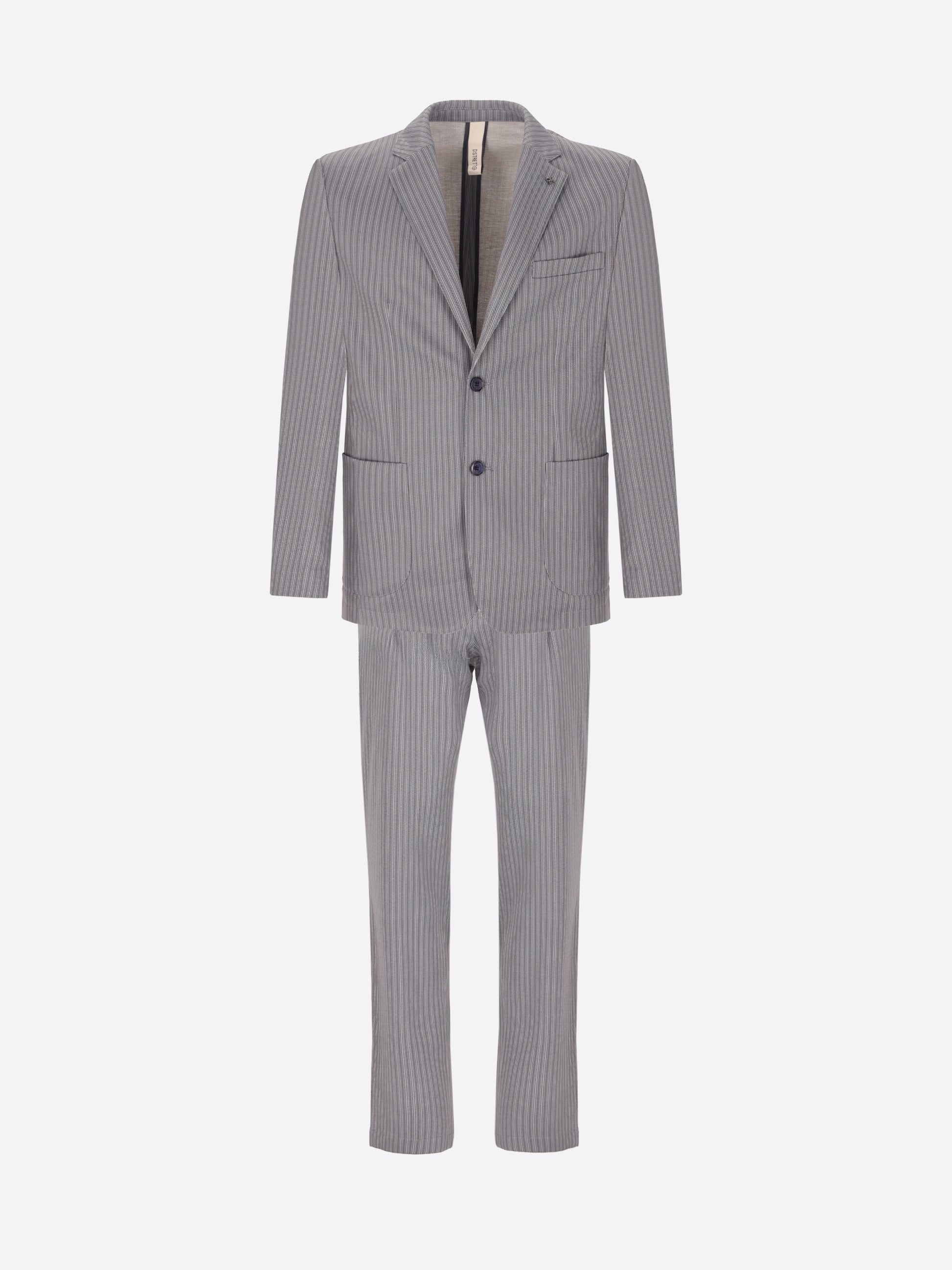 Suit Prugnolo In Technical Jersey Stripe Print Fabric
