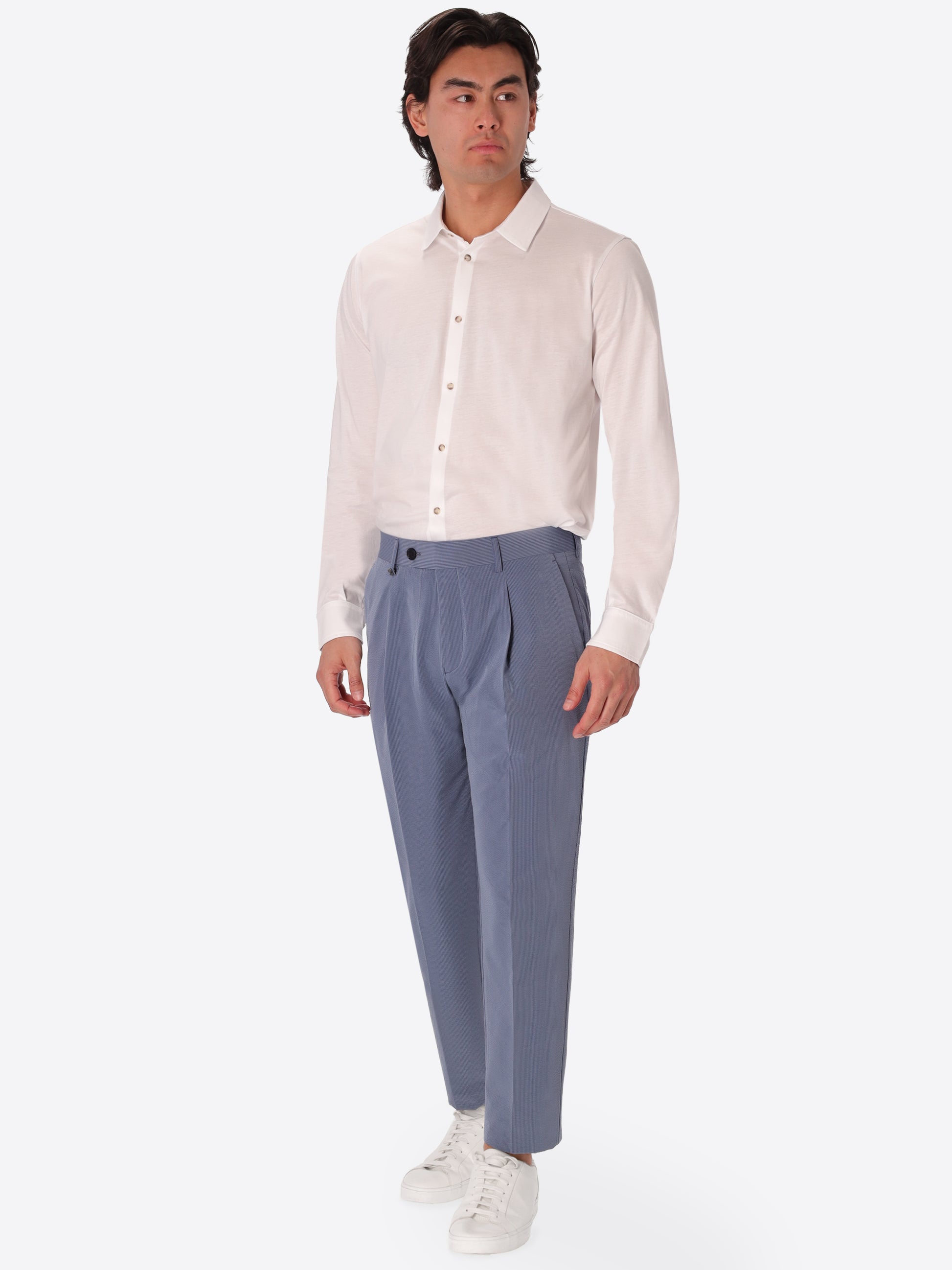 Arezzo Tailoring-Hose Carrot Fit Mit Bundfalte Aus Super-Comfort Feinstruktur-Streifen-Gewebe