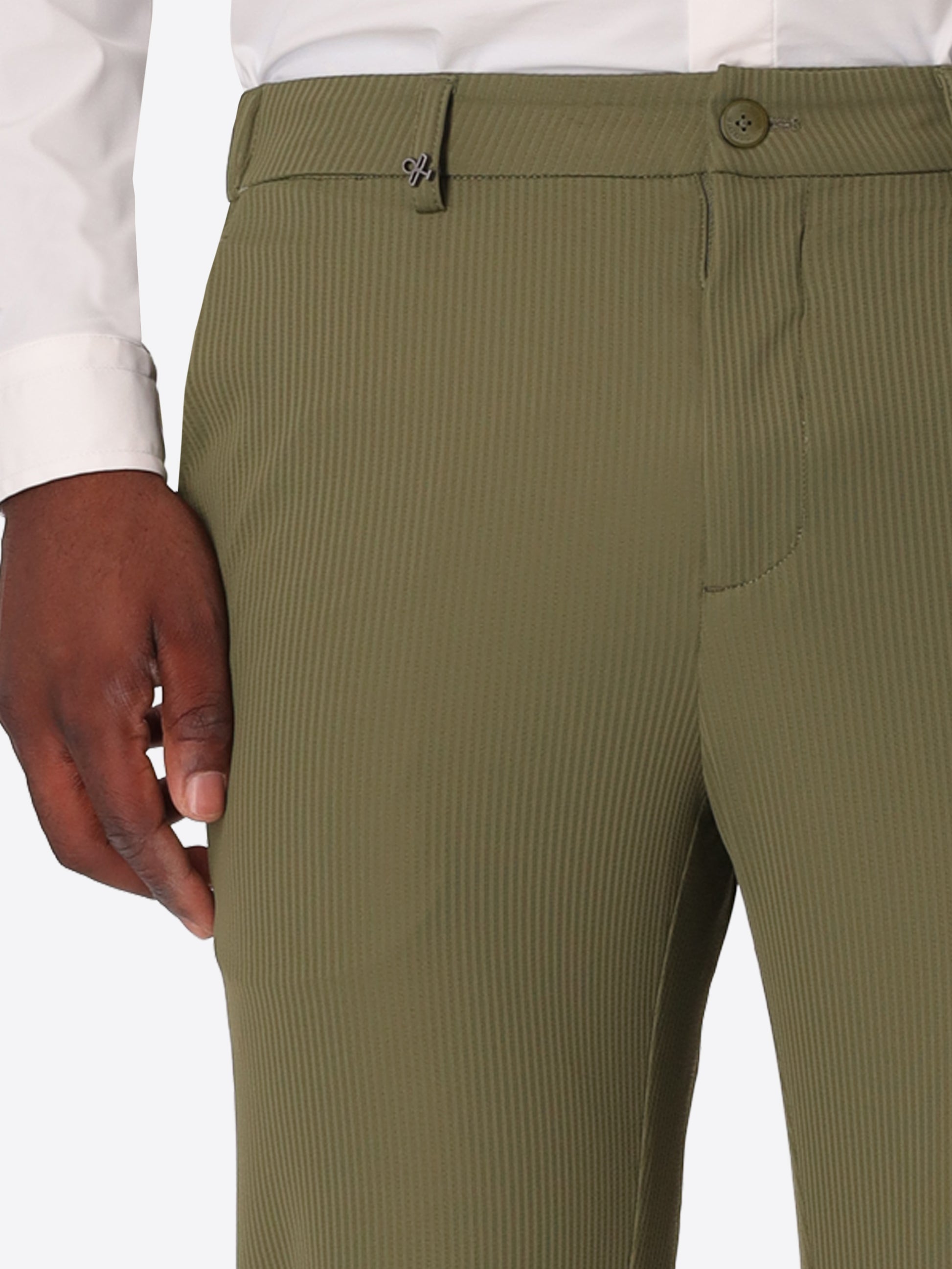 High-Perform12 Kos Trousers Leccio In Raised-Stripe Technical Stretch Fabric