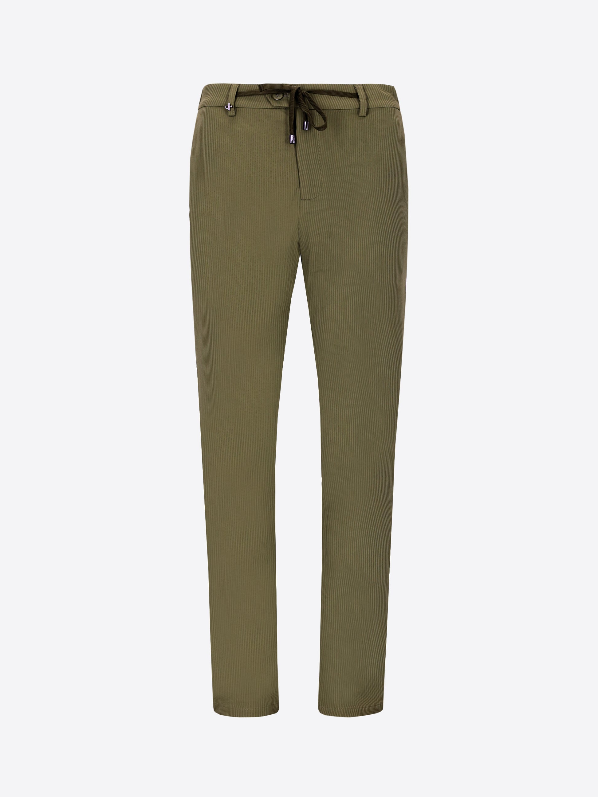 High-Perform12 Leccio Suit Moss In Raised-Stripe Technical Stretch Fabric