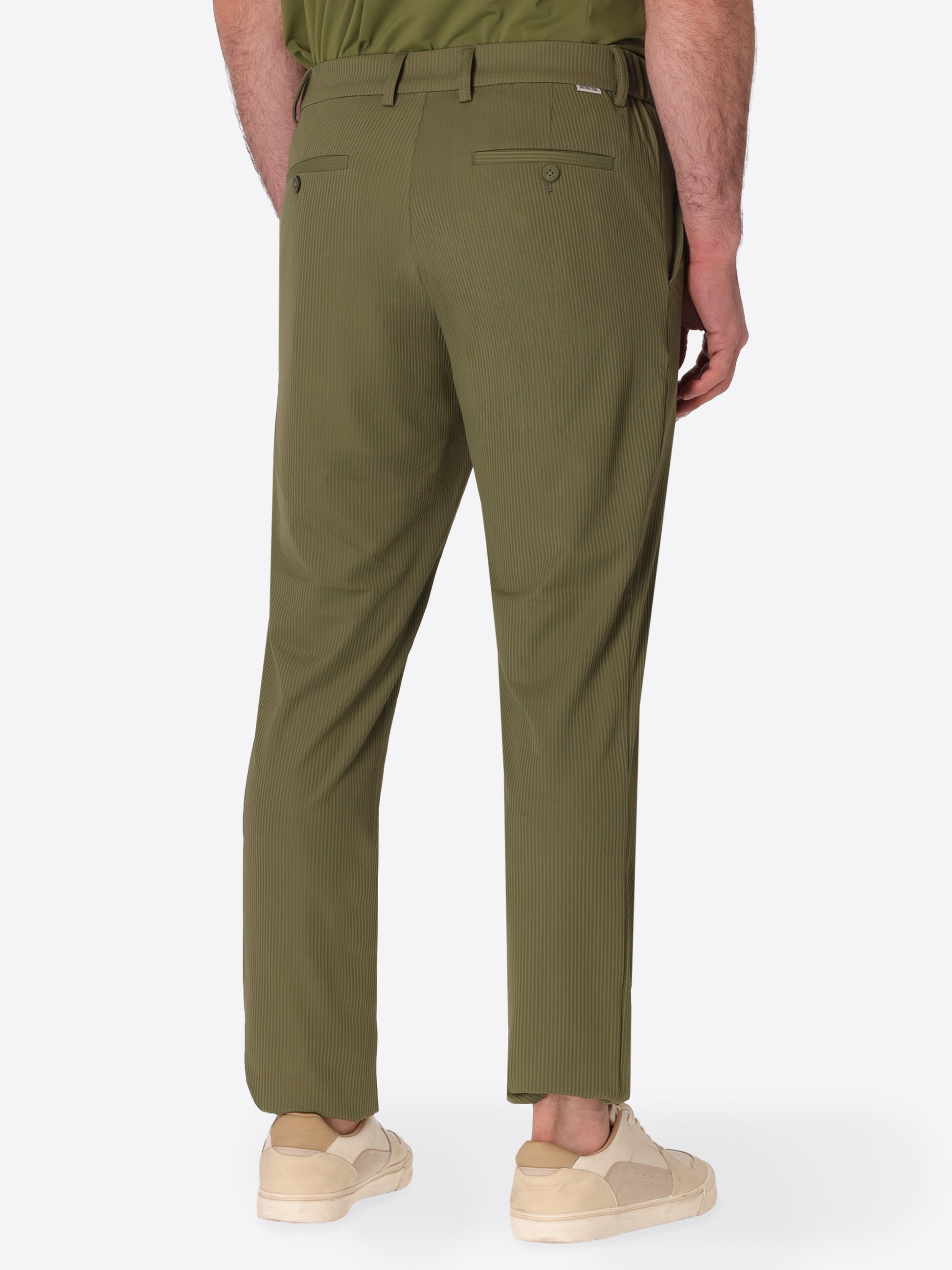 Pantalone York High-Perform12 Leccio In Tessuto Tecnico Stretch Con Righe A Rilievo