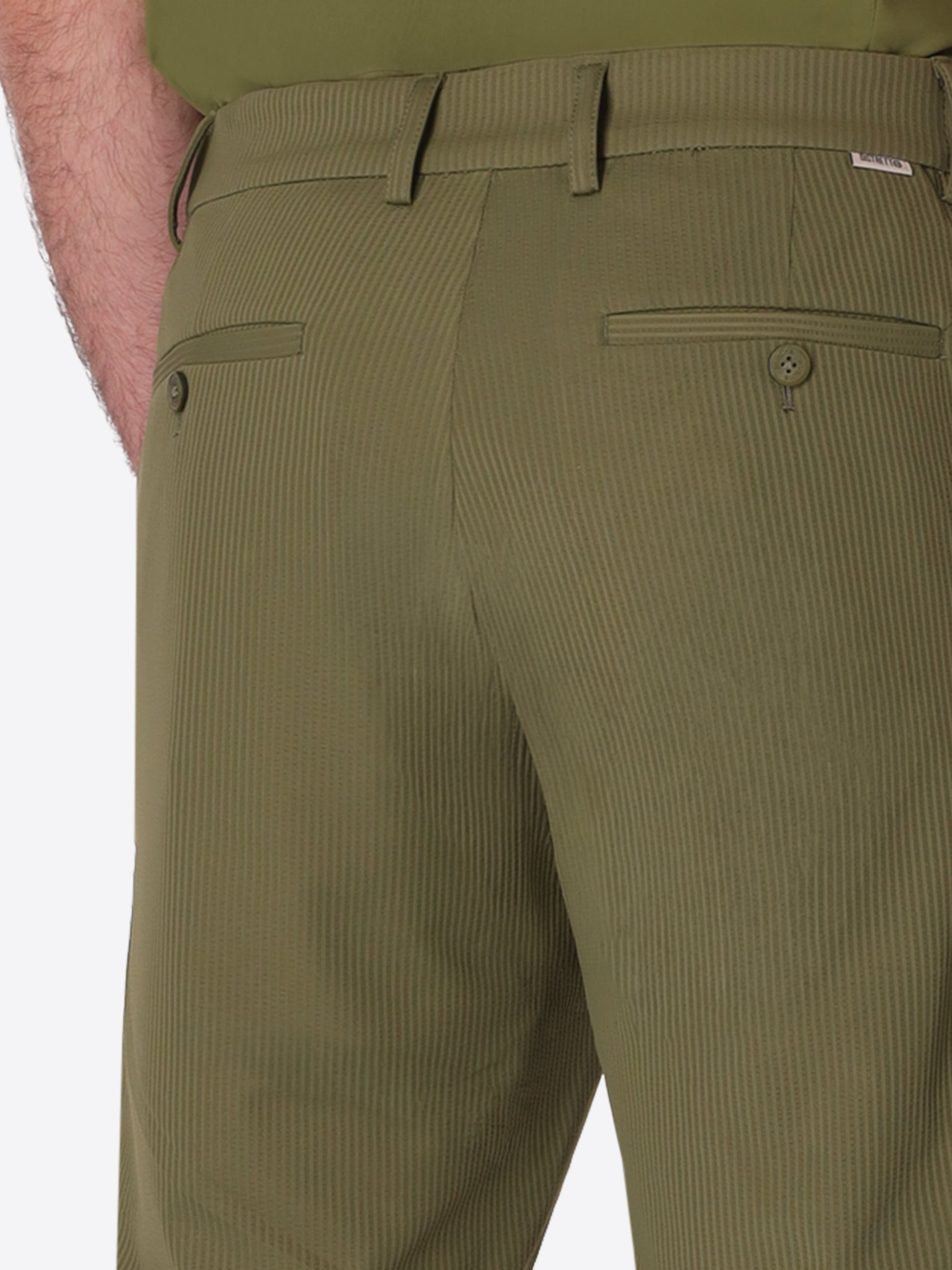 Pantalone York High-Perform12 Leccio In Tessuto Tecnico Stretch Con Righe A Rilievo