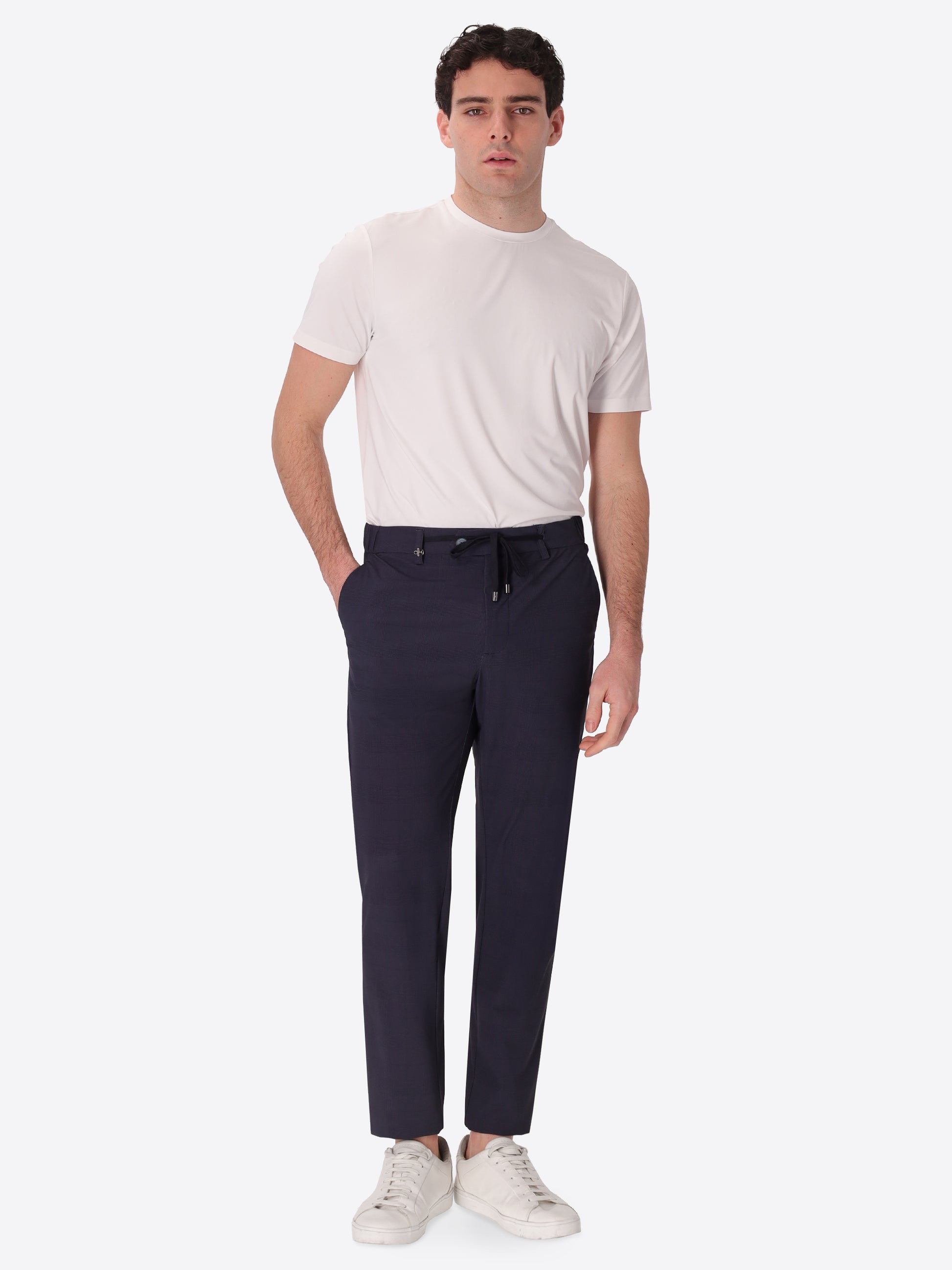 High-Perform12 York Trousers Quercia In Technical Active Stretch Prince Of Wales Fabric