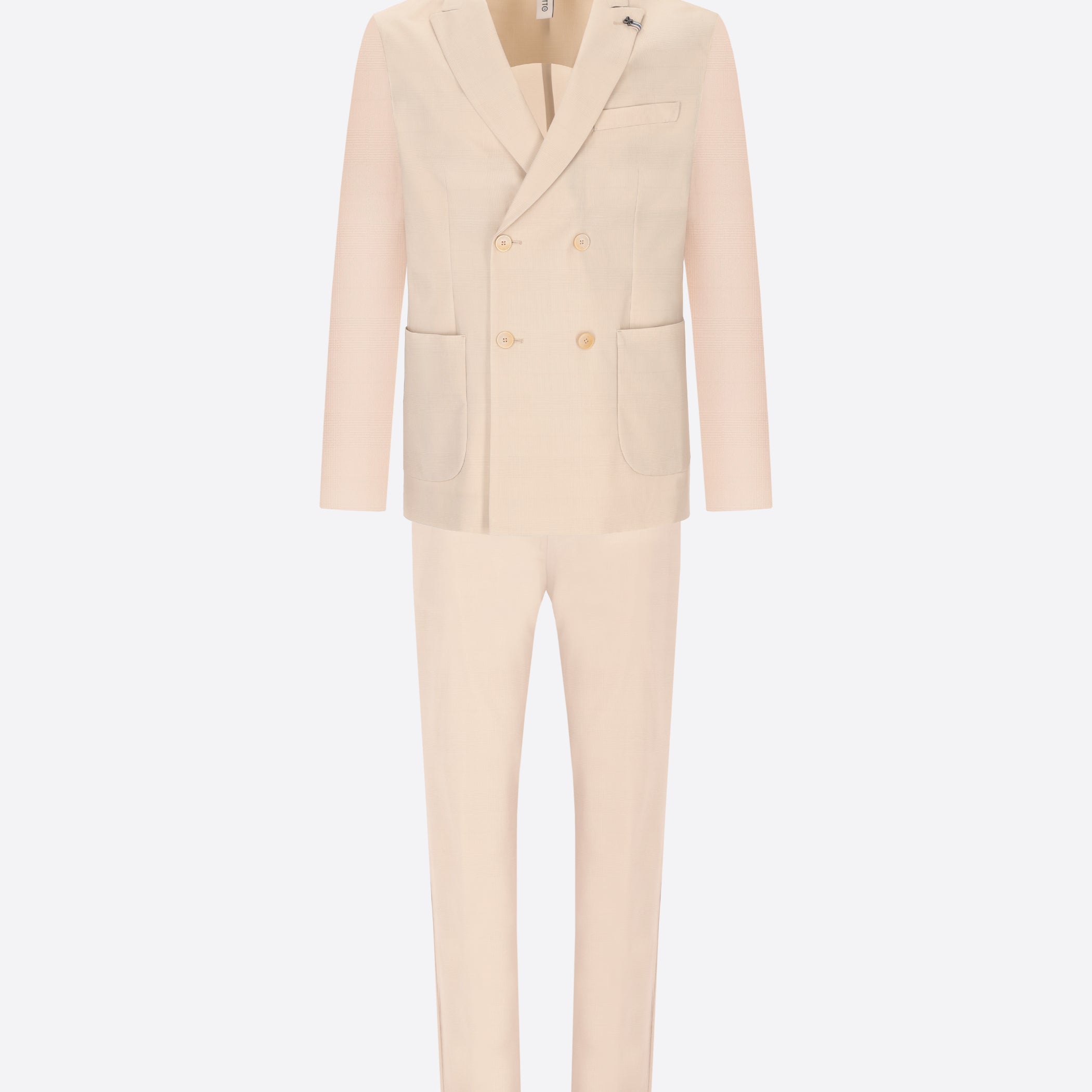 High-Perform12 Quercia Suit Travertine In Technical Active Stretch Prince of Wales Fabric