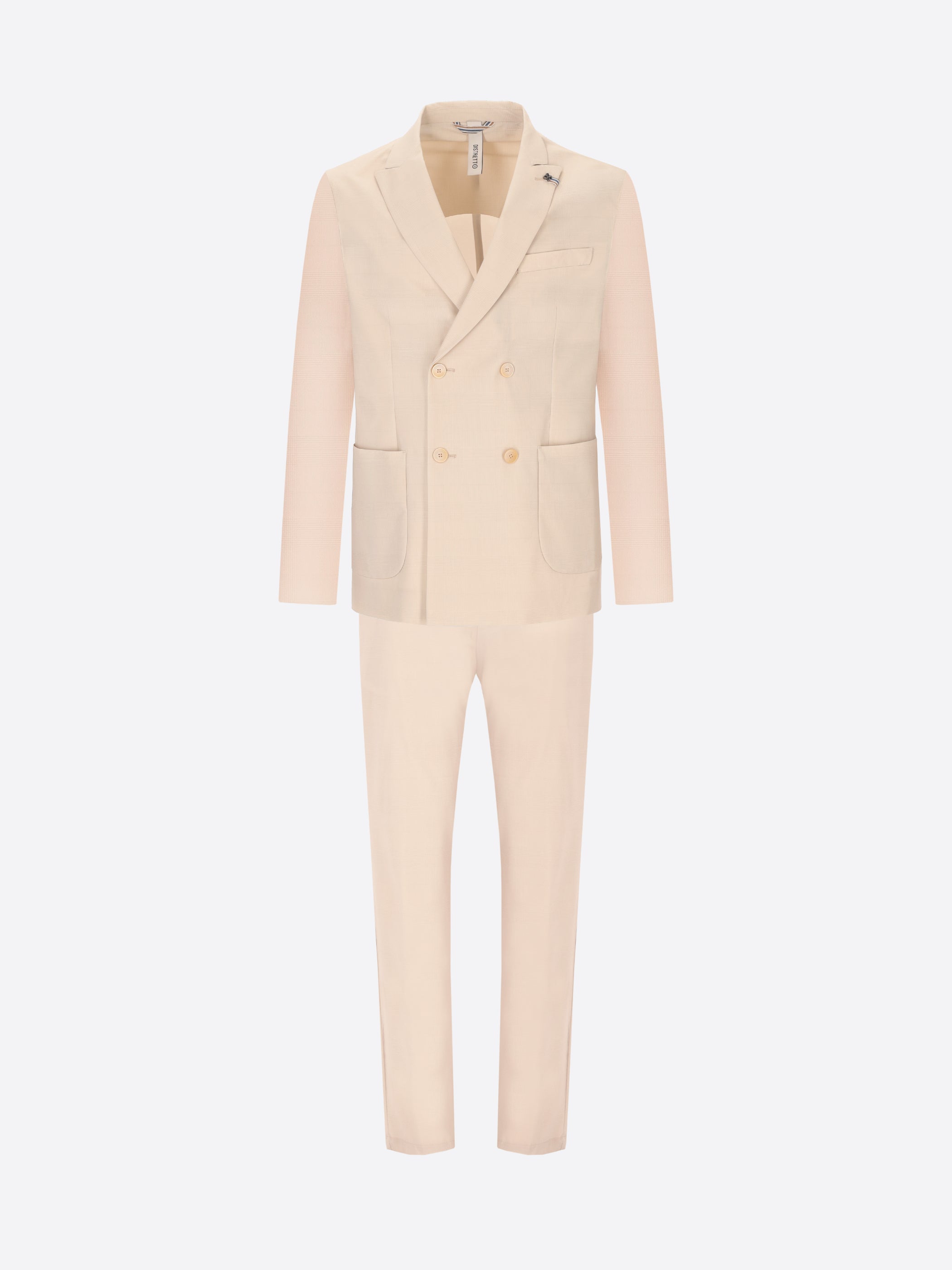 High-Perform12 Quercia Suit Travertine In Technical Active Stretch Prince of Wales Fabric