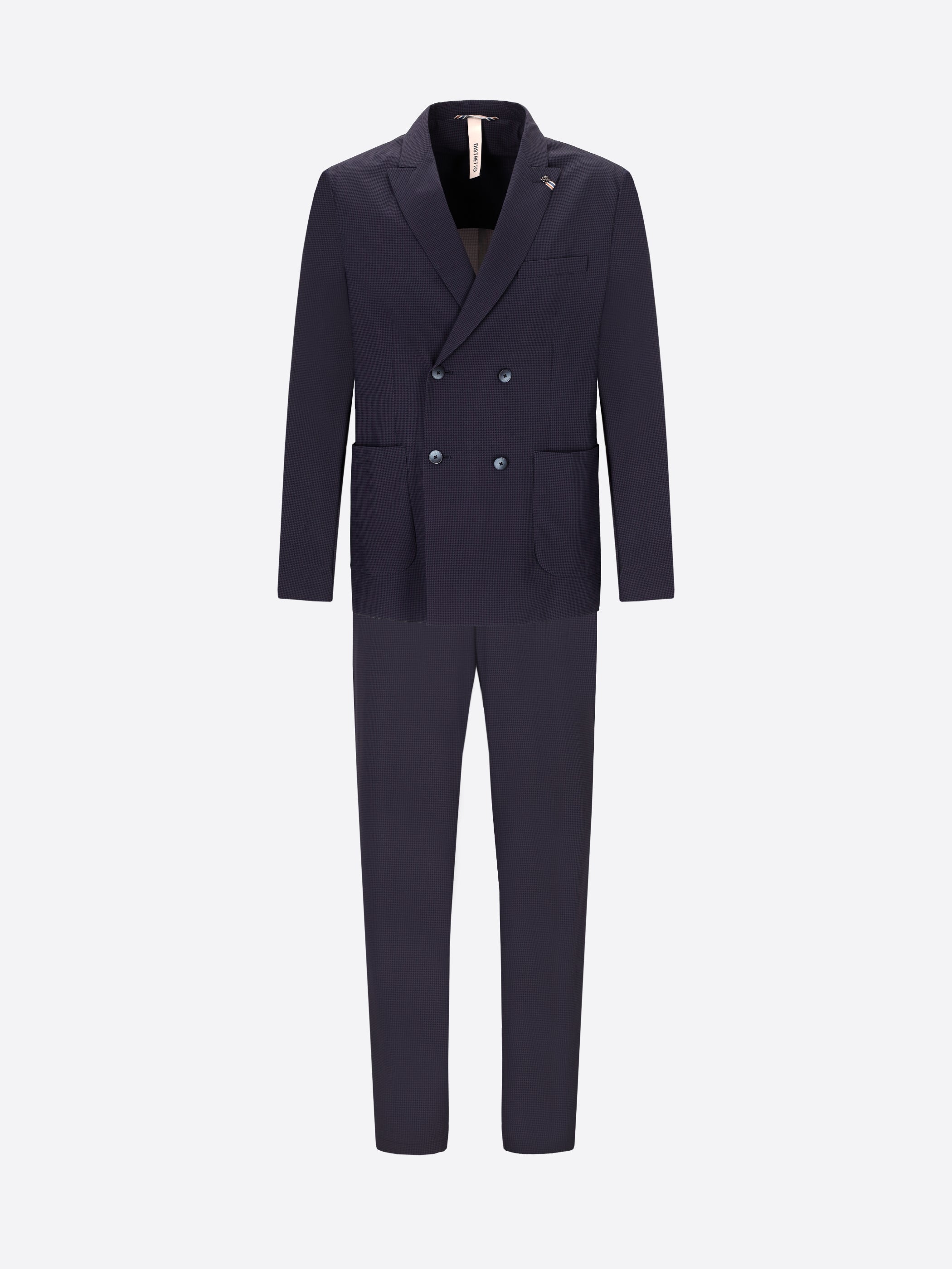 High-Perform12 Sequoia Suit Blue In Printed Micro-Patterned Fabric