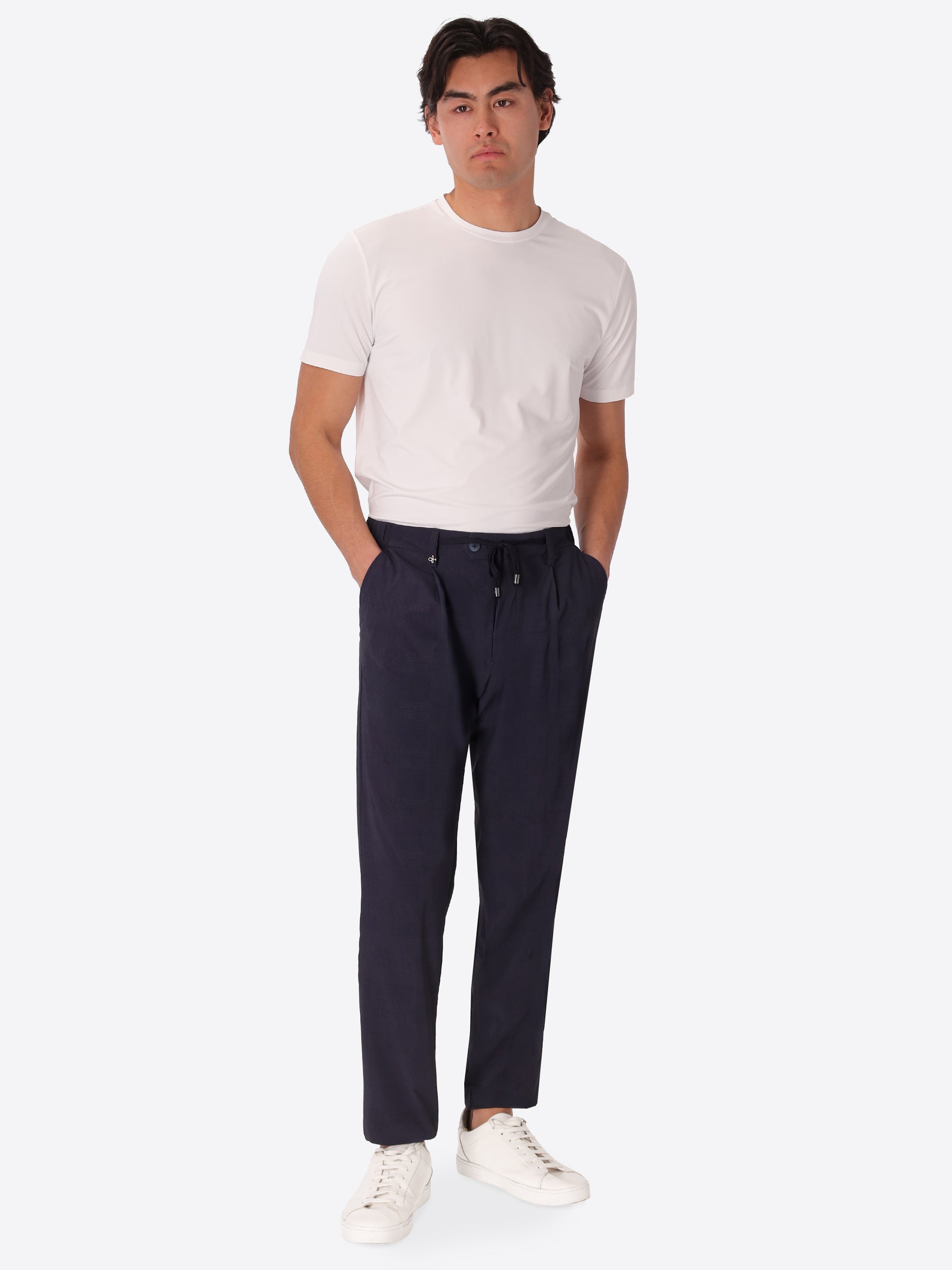 High-Perform12 Rio Pences Trousers Quercia In Technical Active Stretch Prince Of Wales Fabric