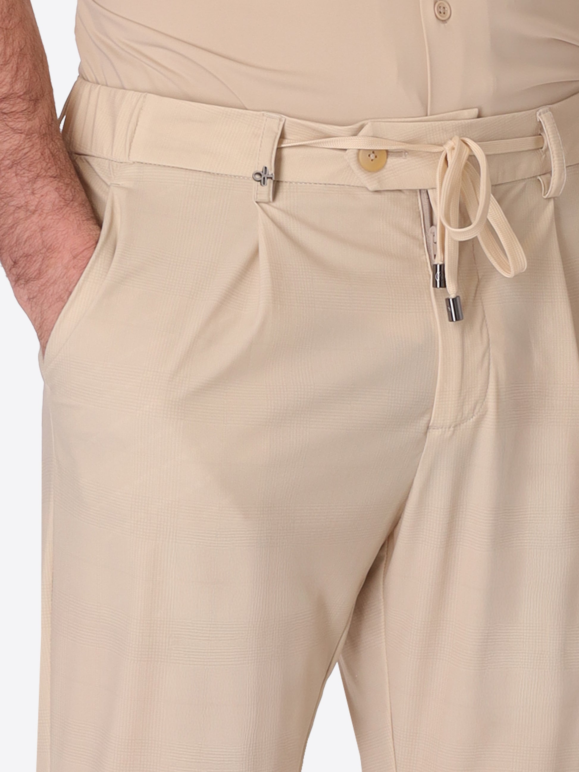 Pantalone High-Perform12 Rio Pences Quercia In Tessuto Tecnico Stretch Principe Di Galles