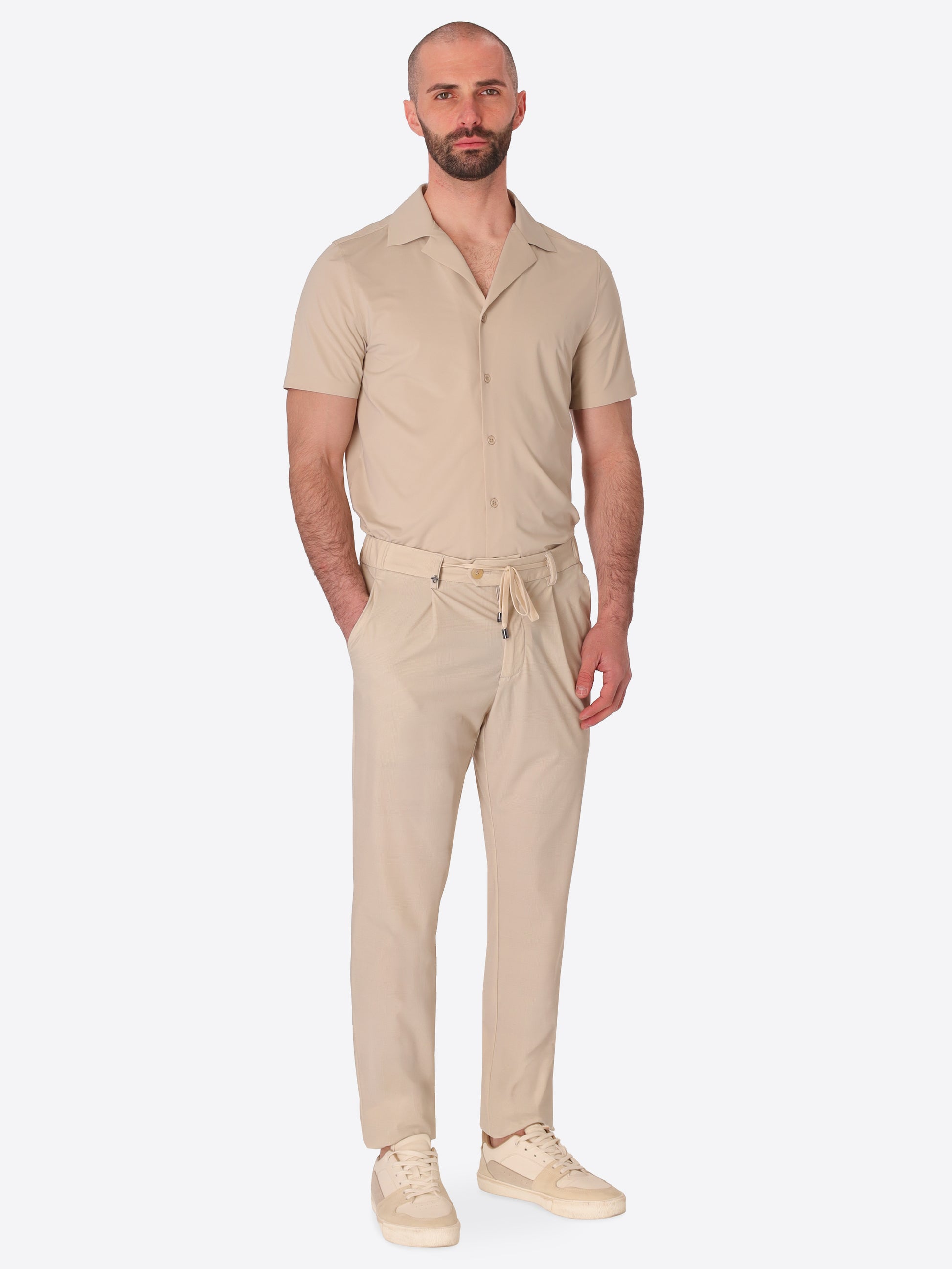 Pantalone High-Perform12 Rio Pences Quercia In Tessuto Tecnico Stretch Principe Di Galles