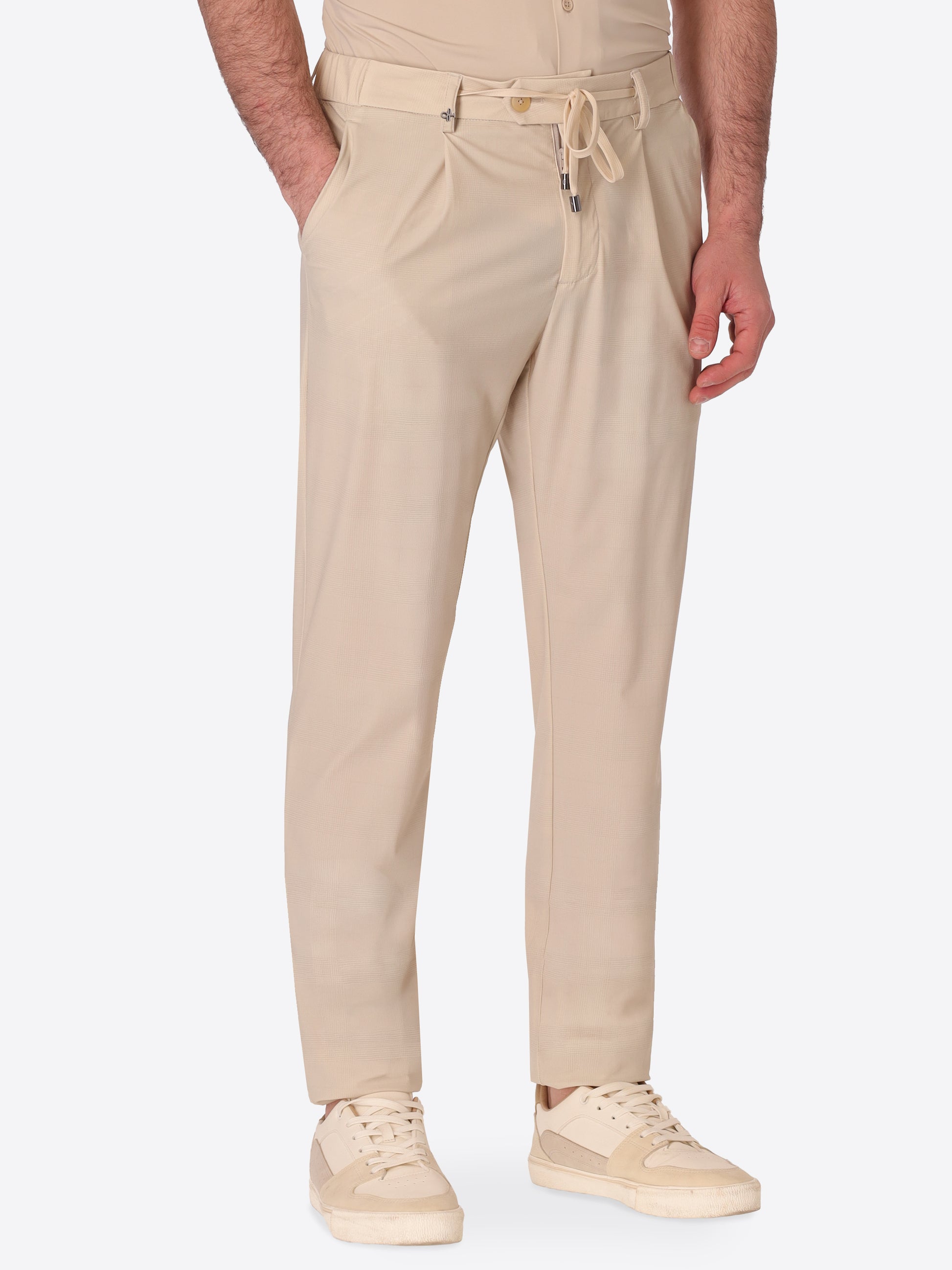 Pantalone High-Perform12 Rio Pences Quercia In Tessuto Tecnico Stretch Principe Di Galles