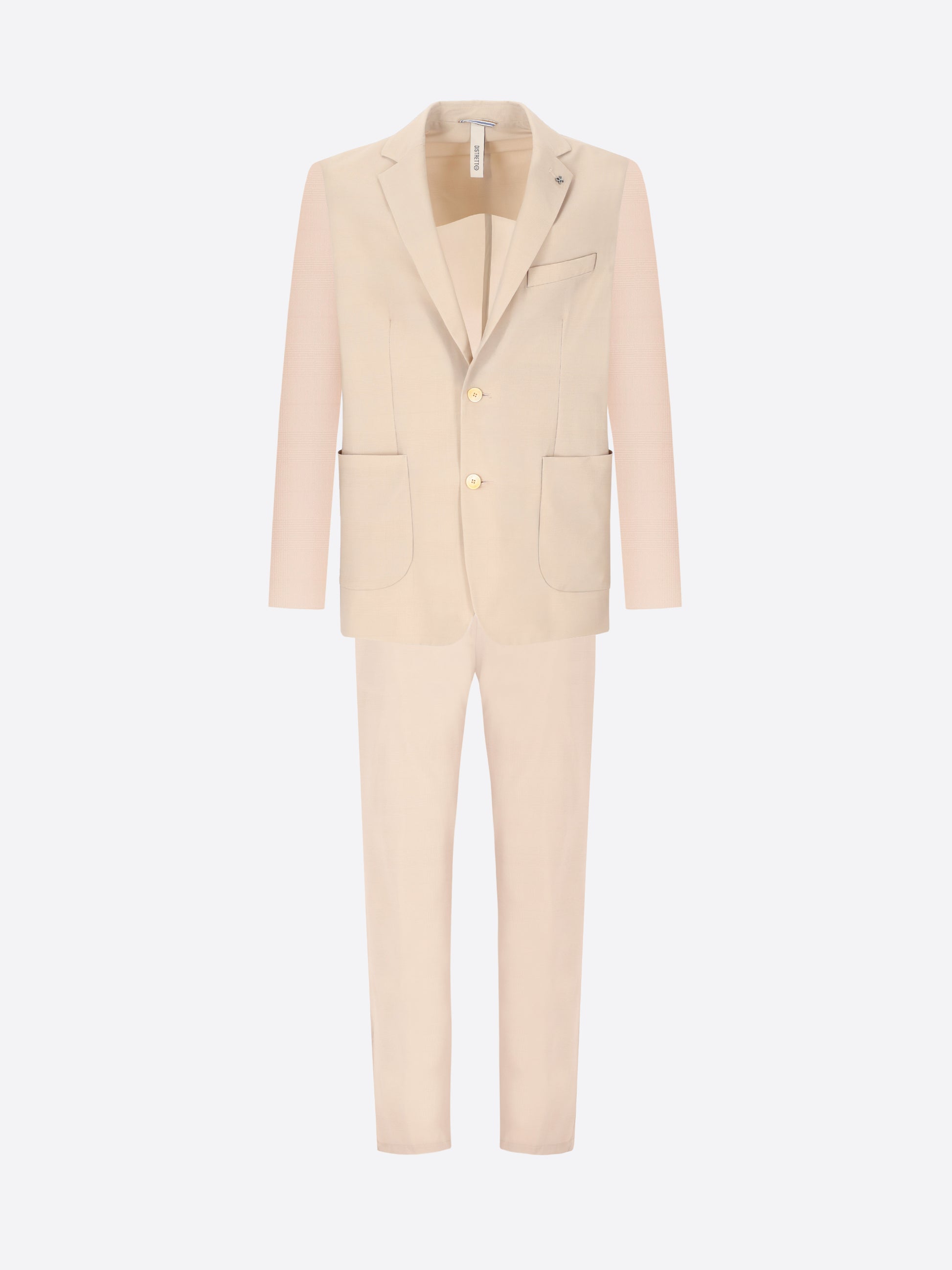 High-Perform12 Quercia Suit Travertine In Technical Active Stretch Prince of Wales Fabric