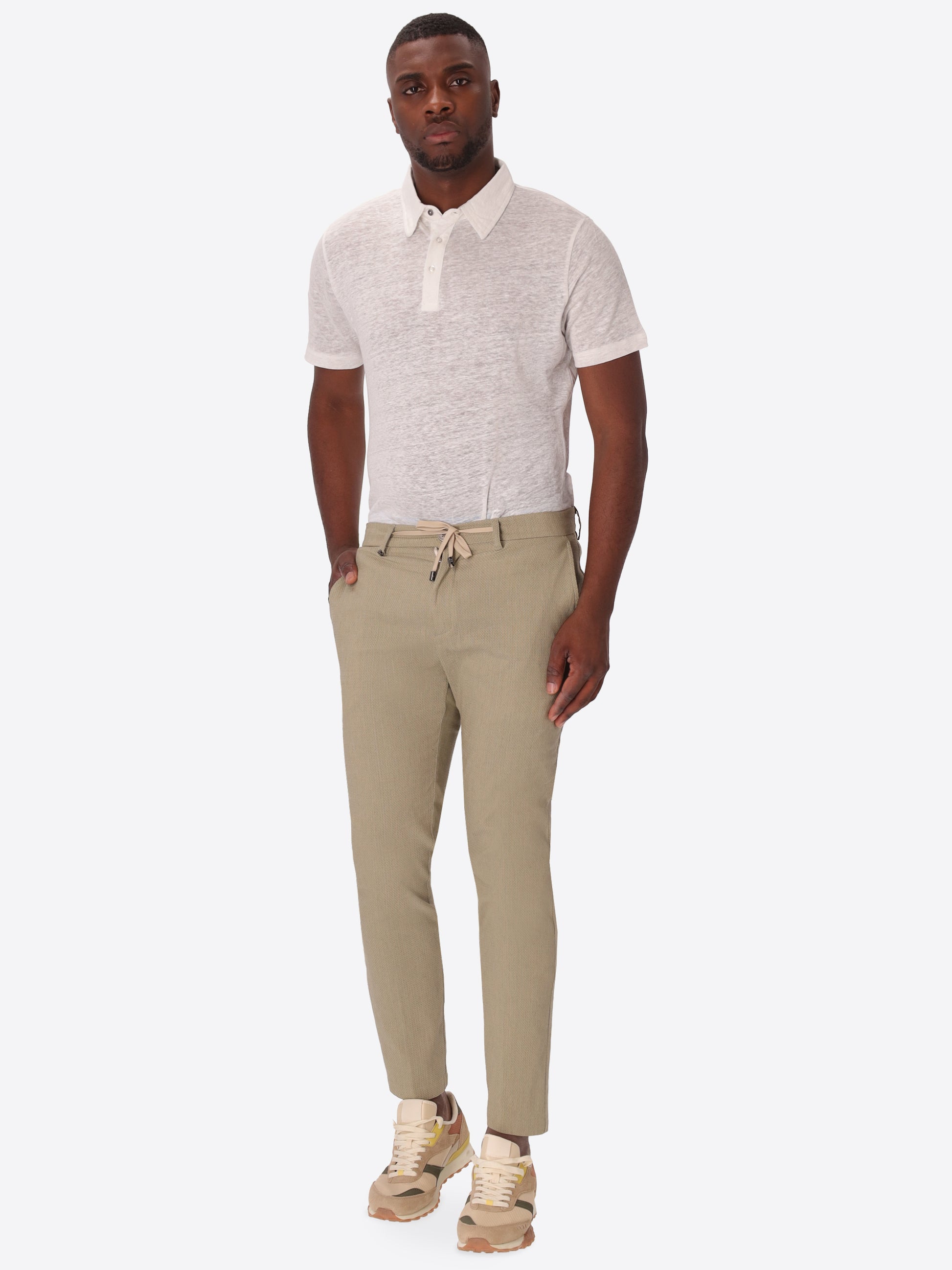 York Trousers Ginseng In Super-Stretch Embossed Dot Fabric