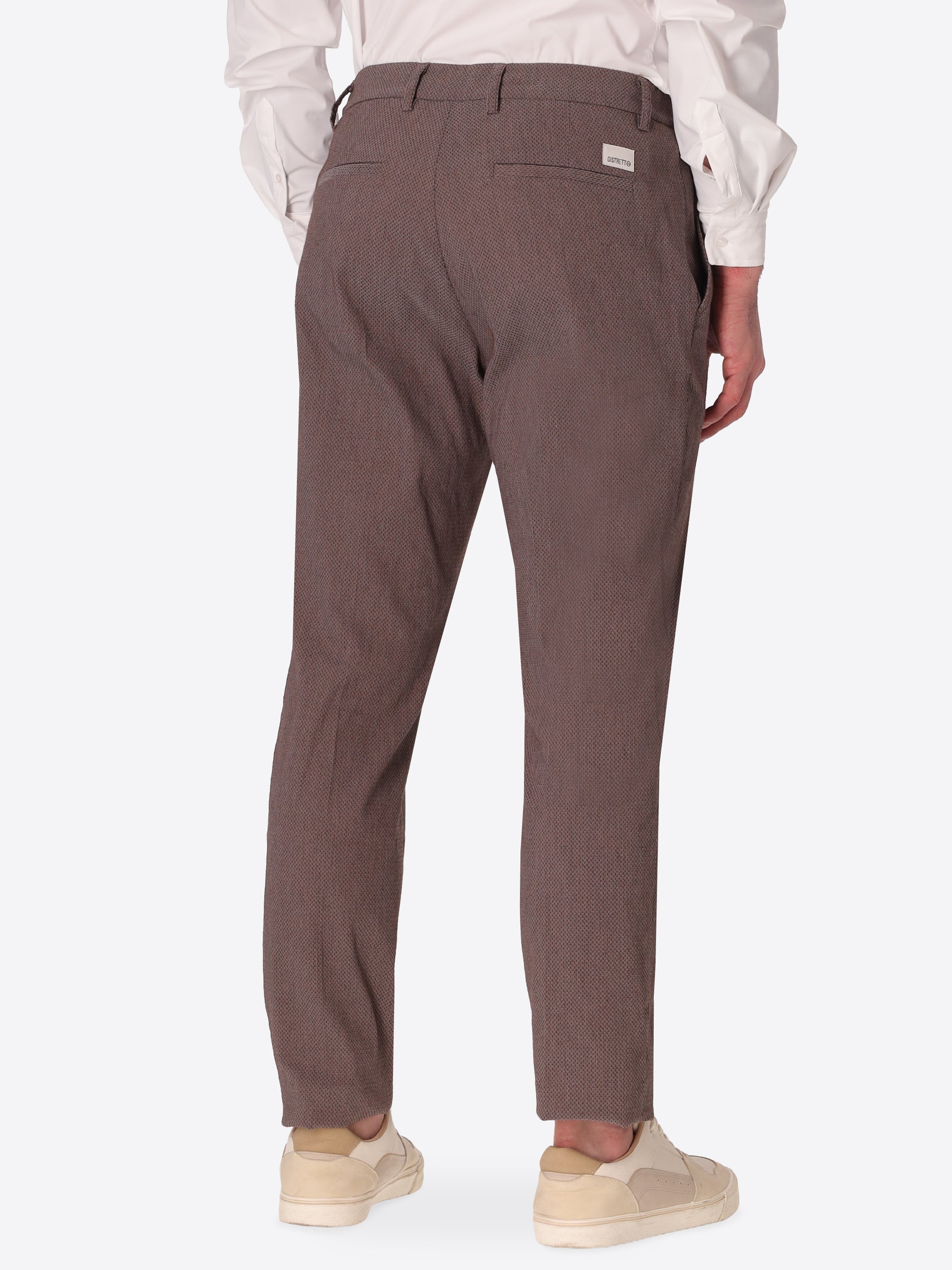 Pantalone Rio Pence Ginseng In Tessuto Super Stretch A Puntino In Rilievo