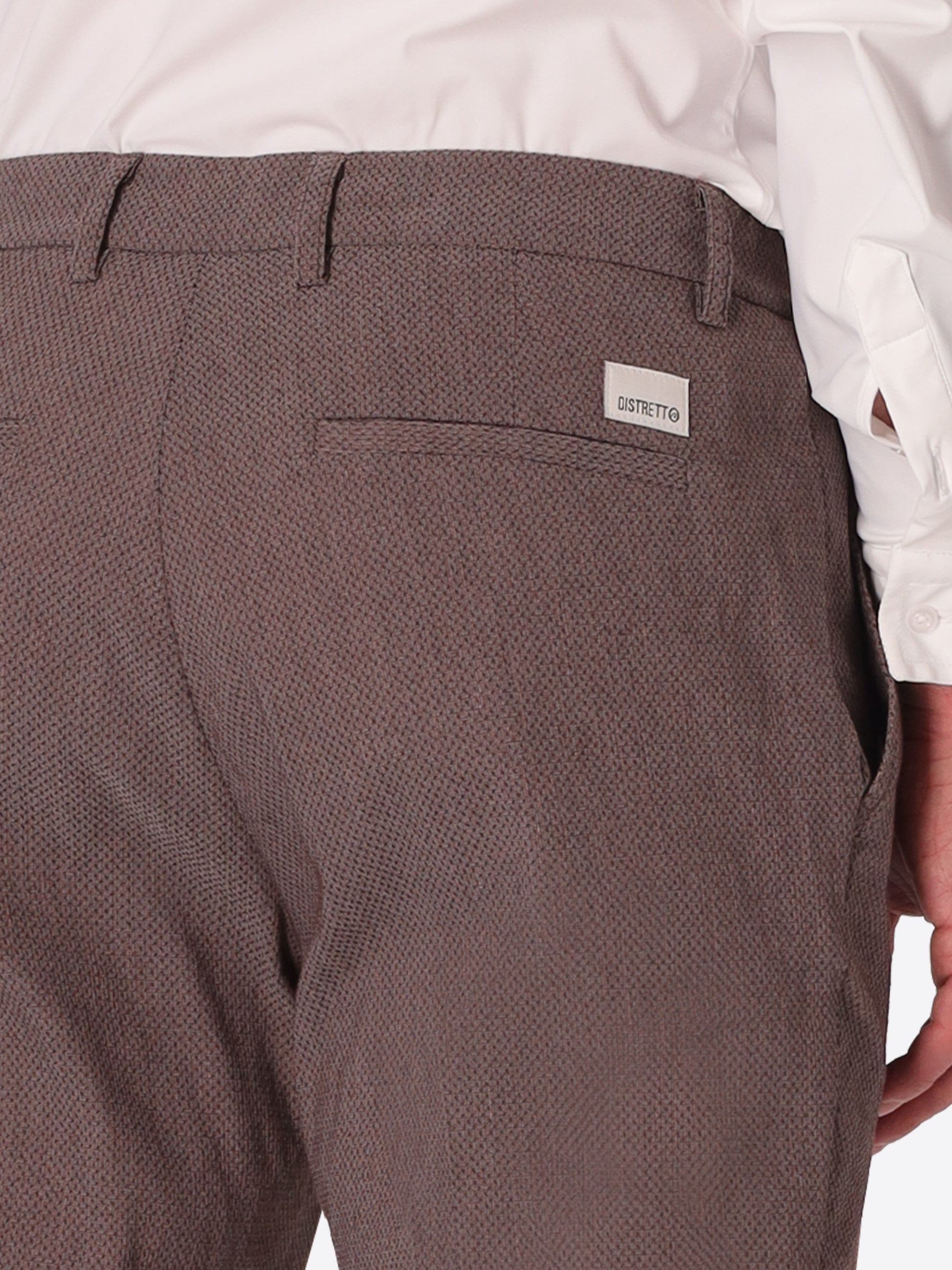 Pantalone Rio Pence Ginseng In Tessuto Super Stretch A Puntino In Rilievo