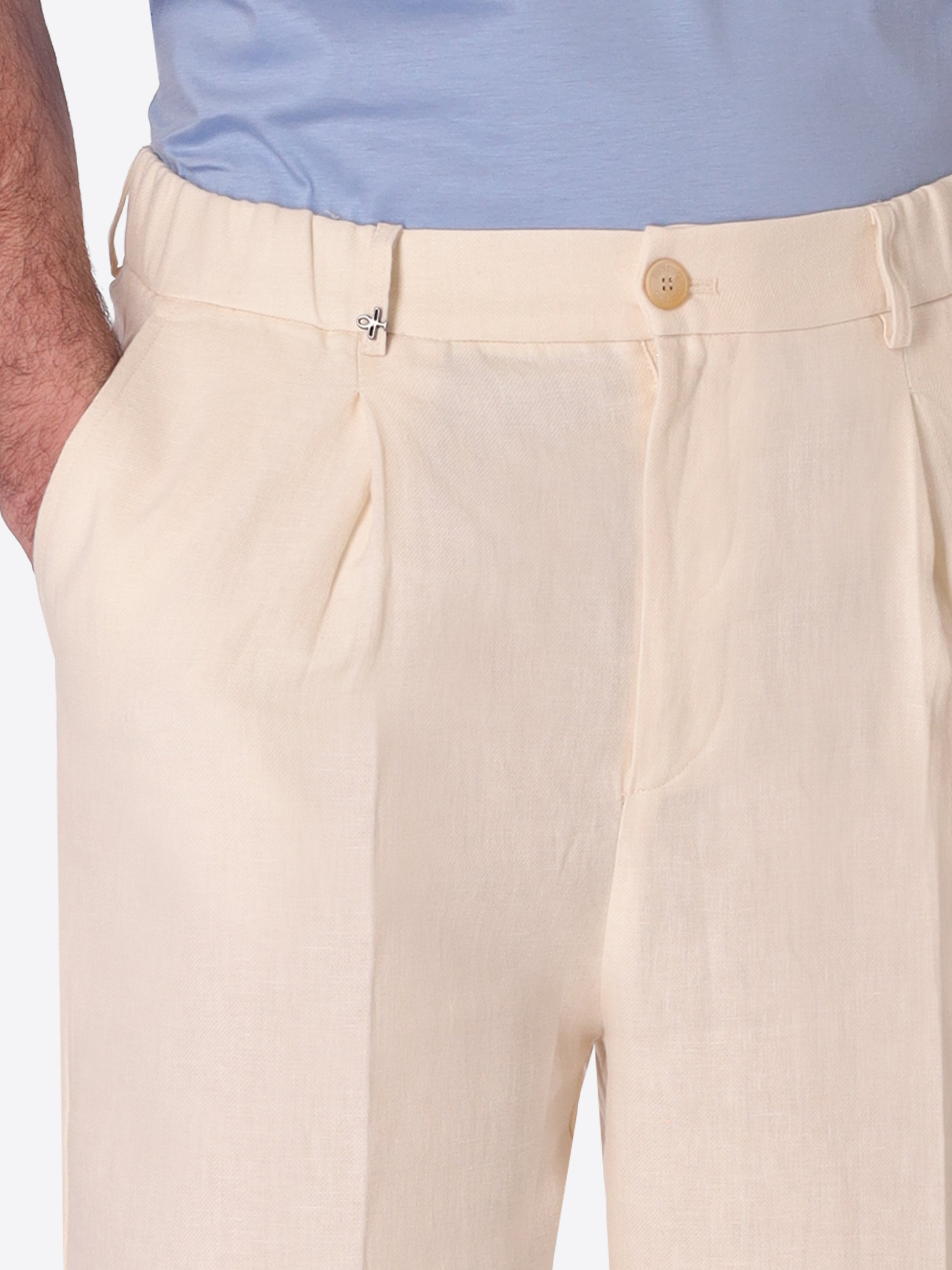 Ban Trousers Certo In Soft-Touch Linen Blend Fabric