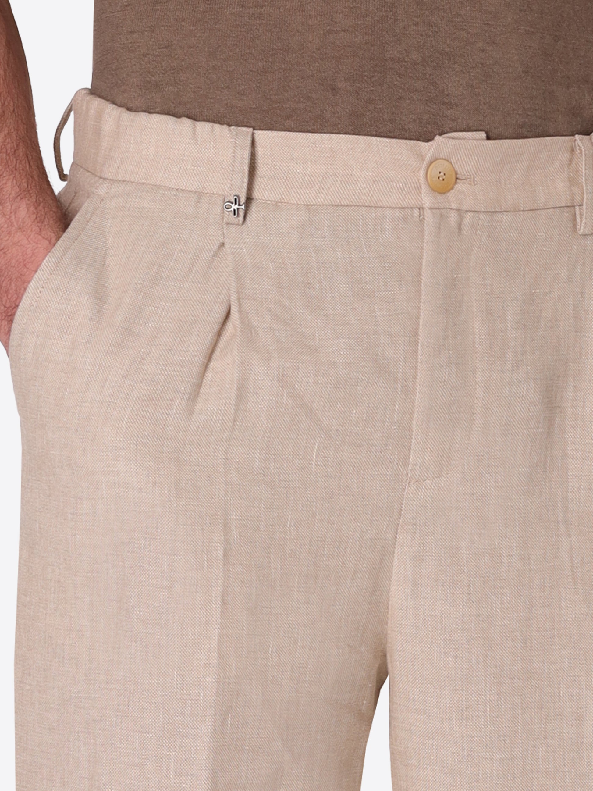 Ban Trousers Certo In Soft-Touch Linen Blend Fabric