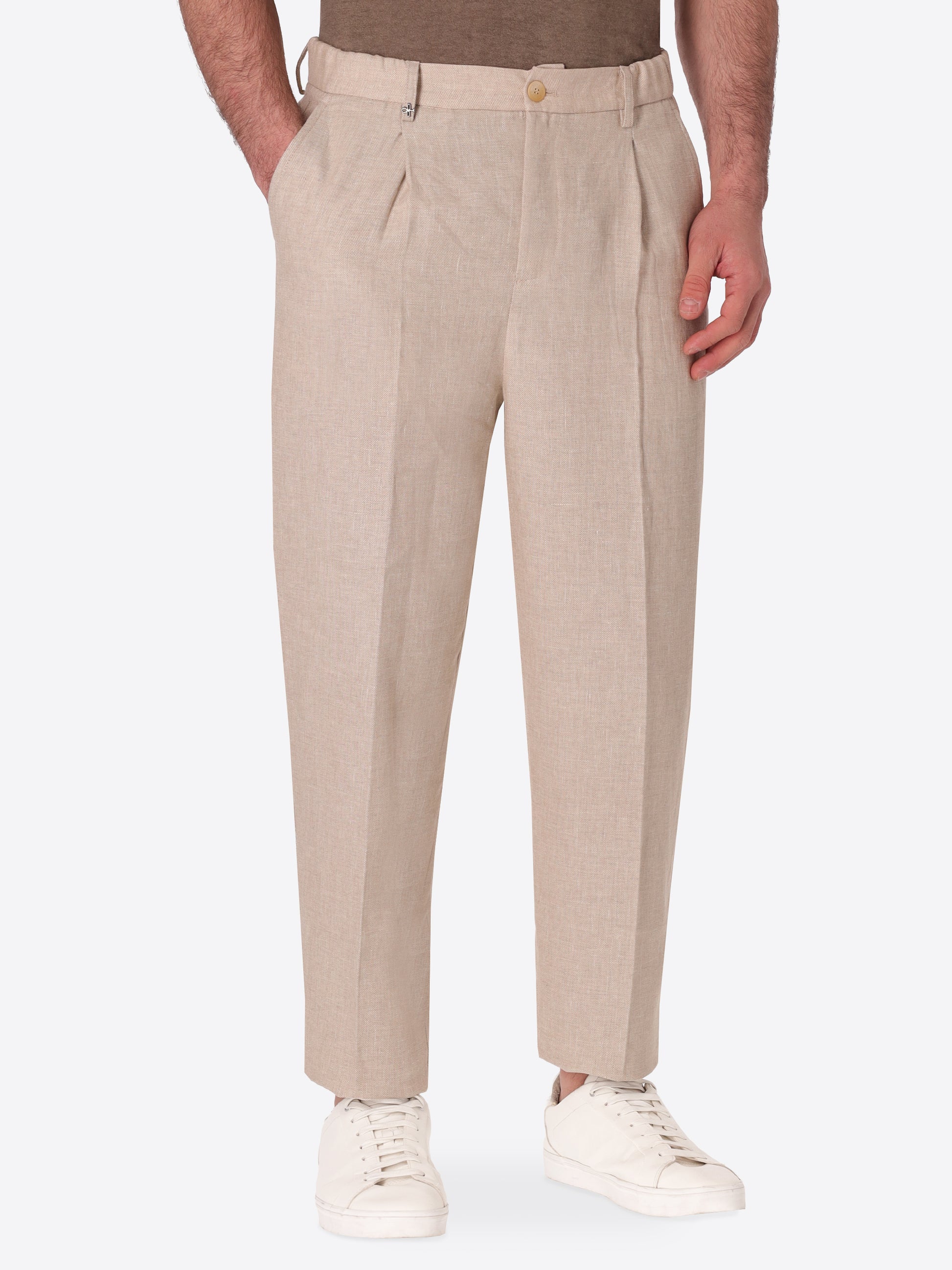Ban Trousers Certo In Soft-Touch Linen Blend Fabric