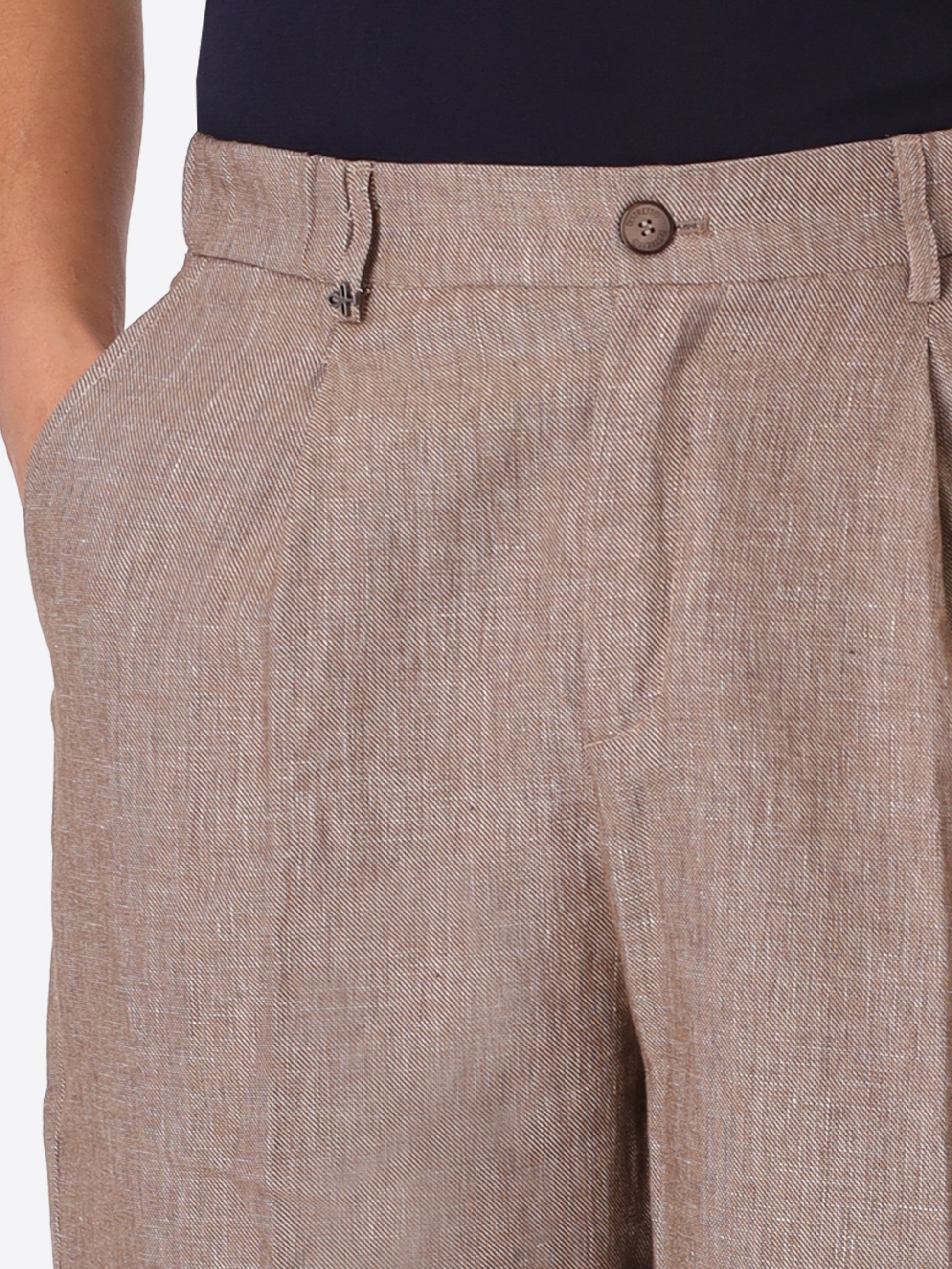 Ban Trousers Certo In Soft-Touch Linen Blend Fabric