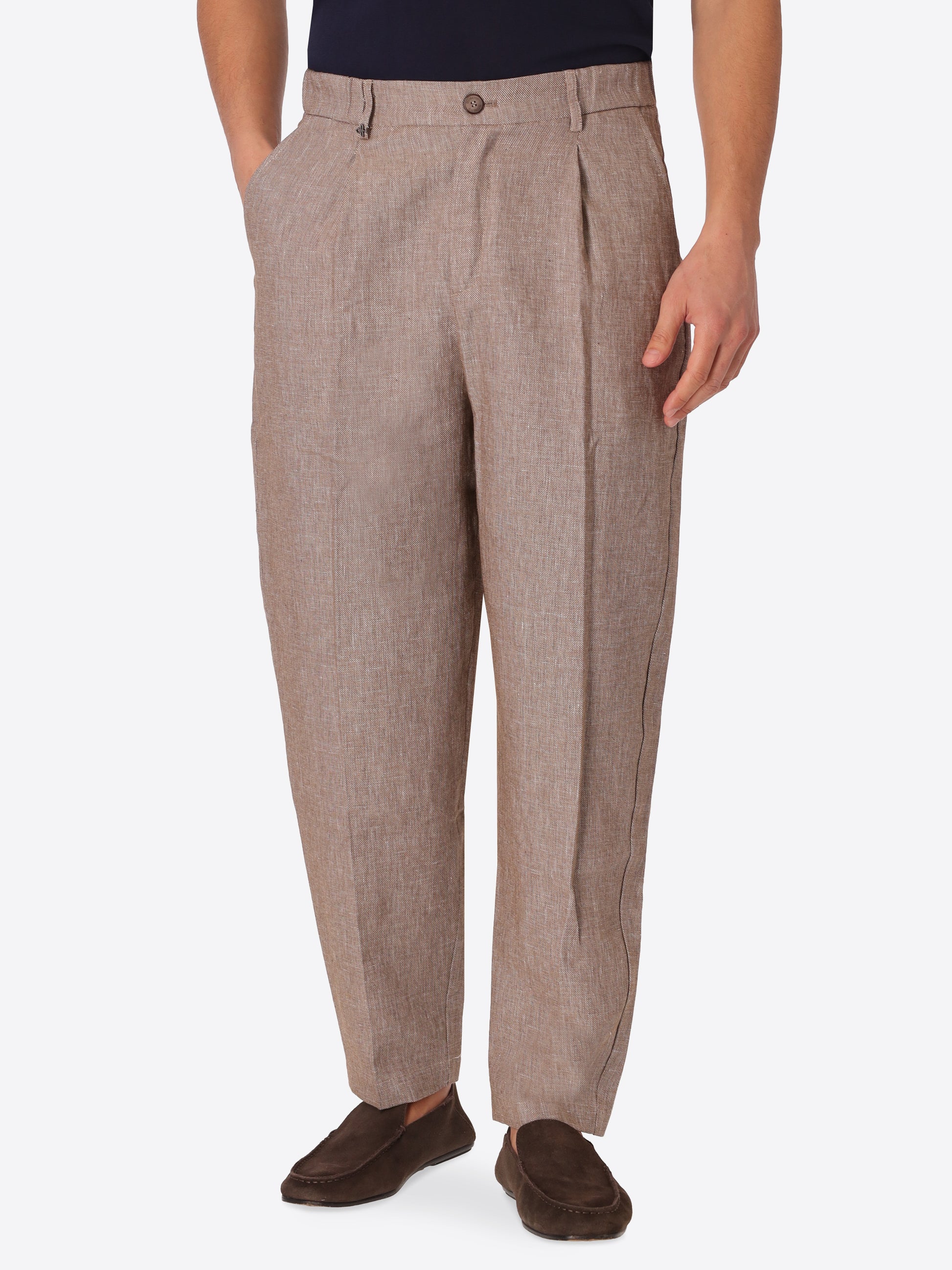 Ban Trousers Certo In Soft-Touch Linen Blend Fabric