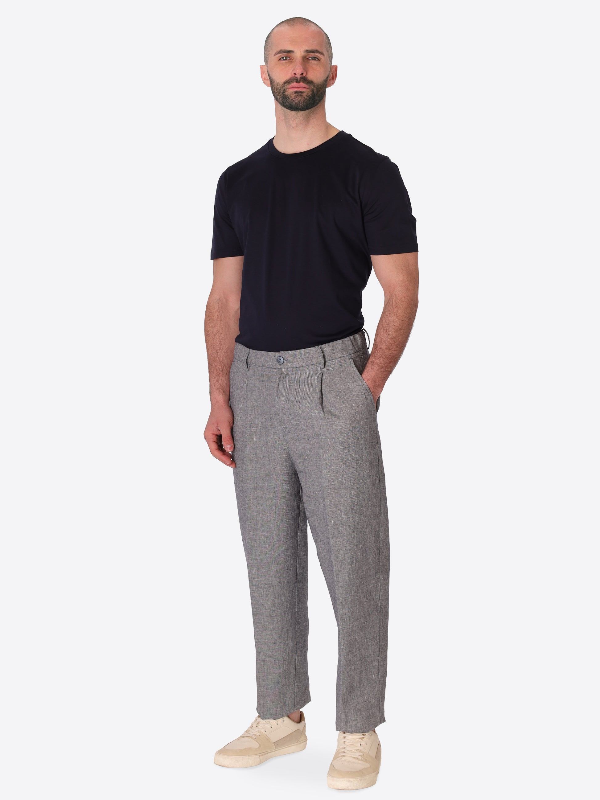 Ban Trousers Certo In Soft-Touch Linen Blend Fabric