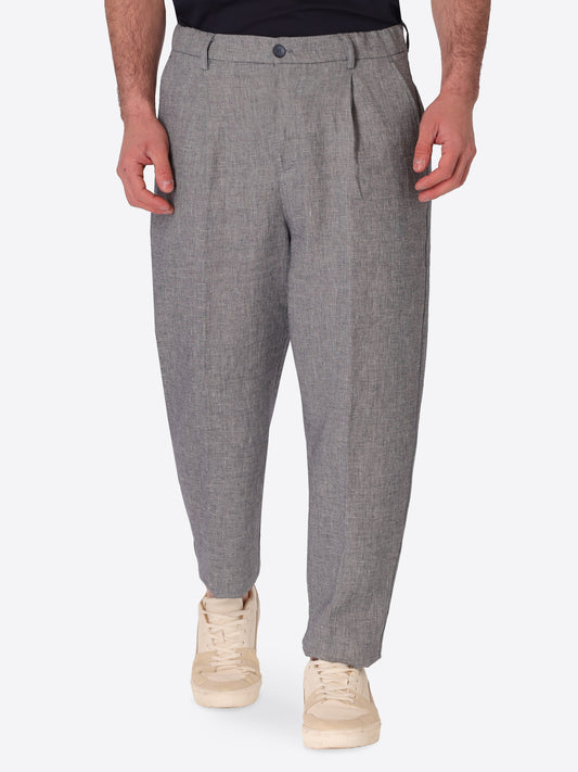 Pantalone Ban Certo In Tessuto Misto Lino Mano Morbida