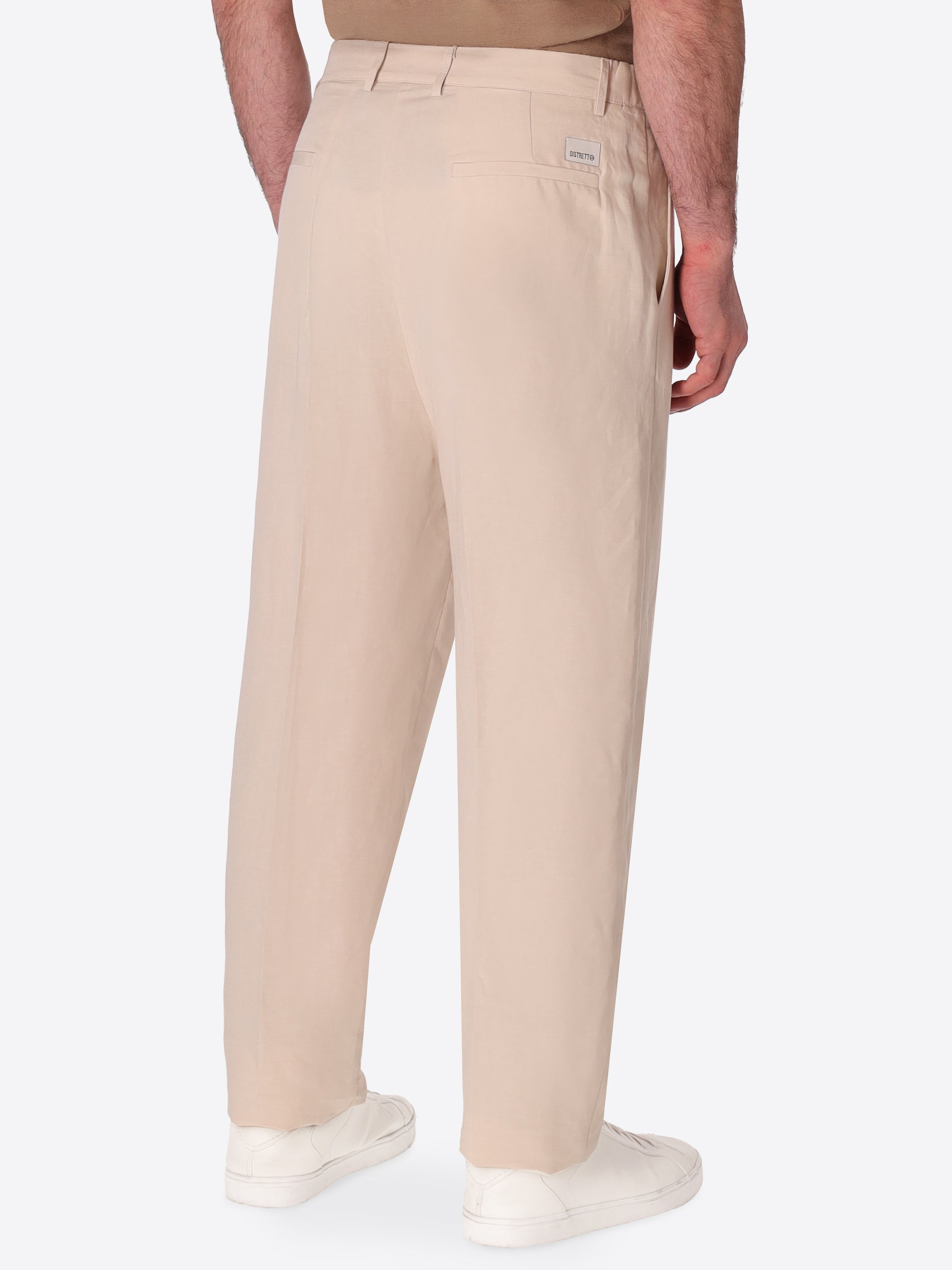 Ban Trousers Alloro In Lightweight Linen-Viscose Fabric