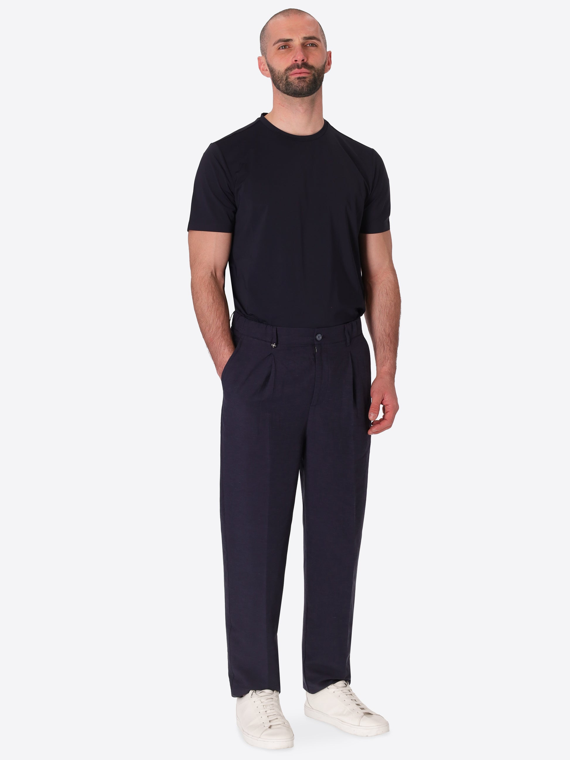 Ban Trousers Alloro In Lightweight Linen-Viscose Fabric