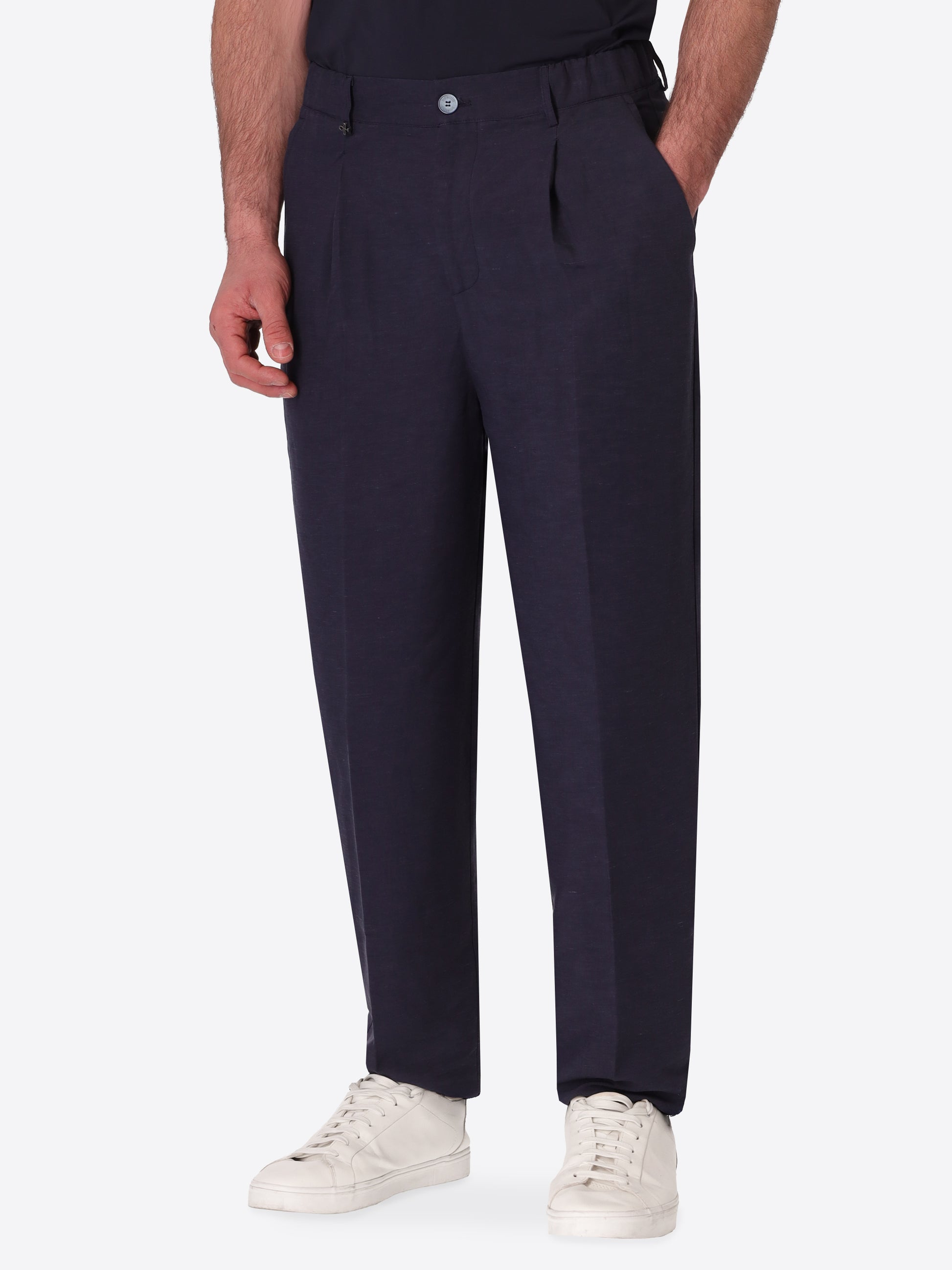 Ban Trousers Alloro In Lightweight Linen-Viscose Fabric