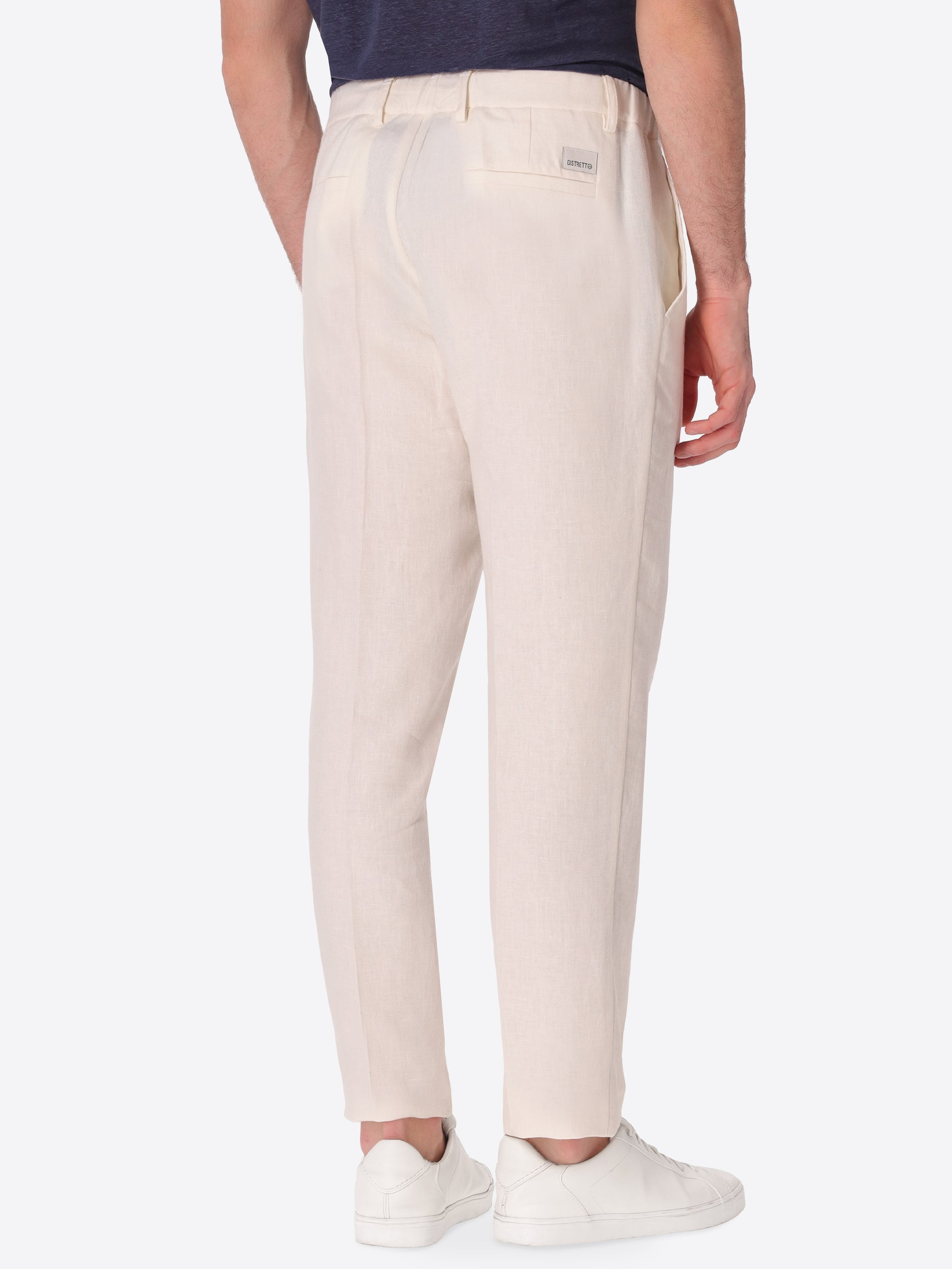 Pantalone Relax Certo In Tessuto Misto Lino Mano Morbida