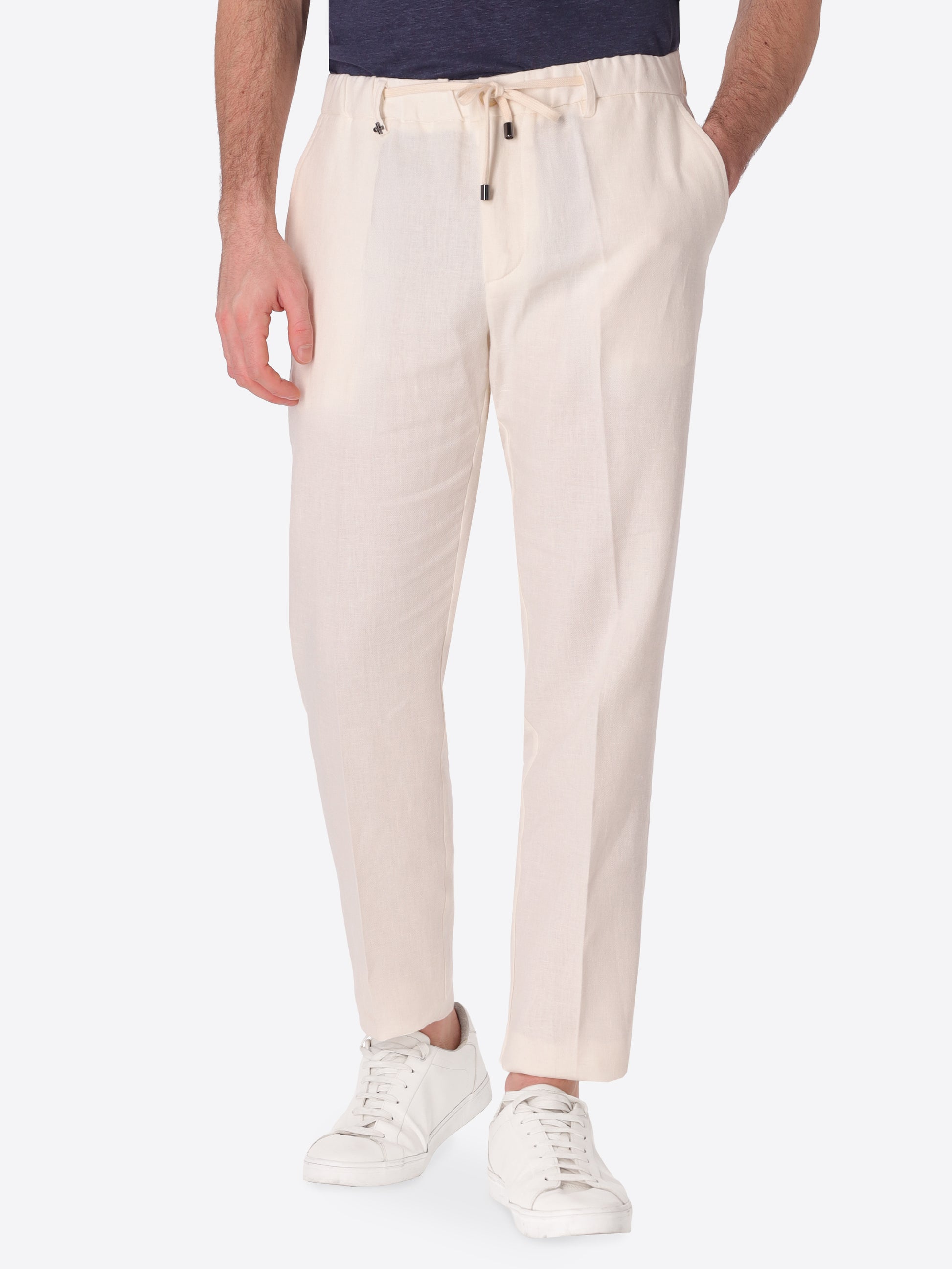 Pantalone Relax Certo In Tessuto Misto Lino Mano Morbida