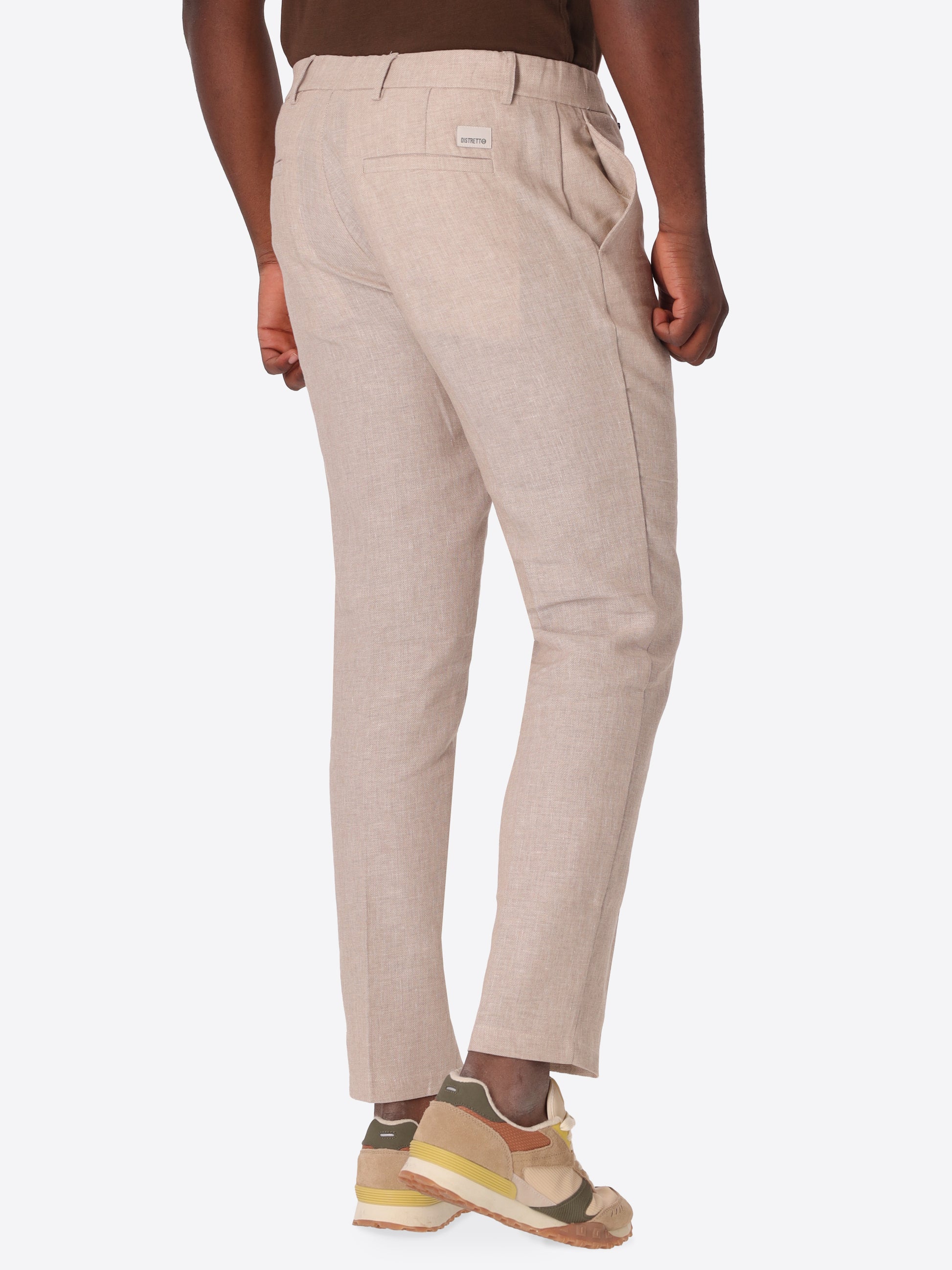Pantalone Relax Certo In Tessuto Misto Lino Mano Morbida