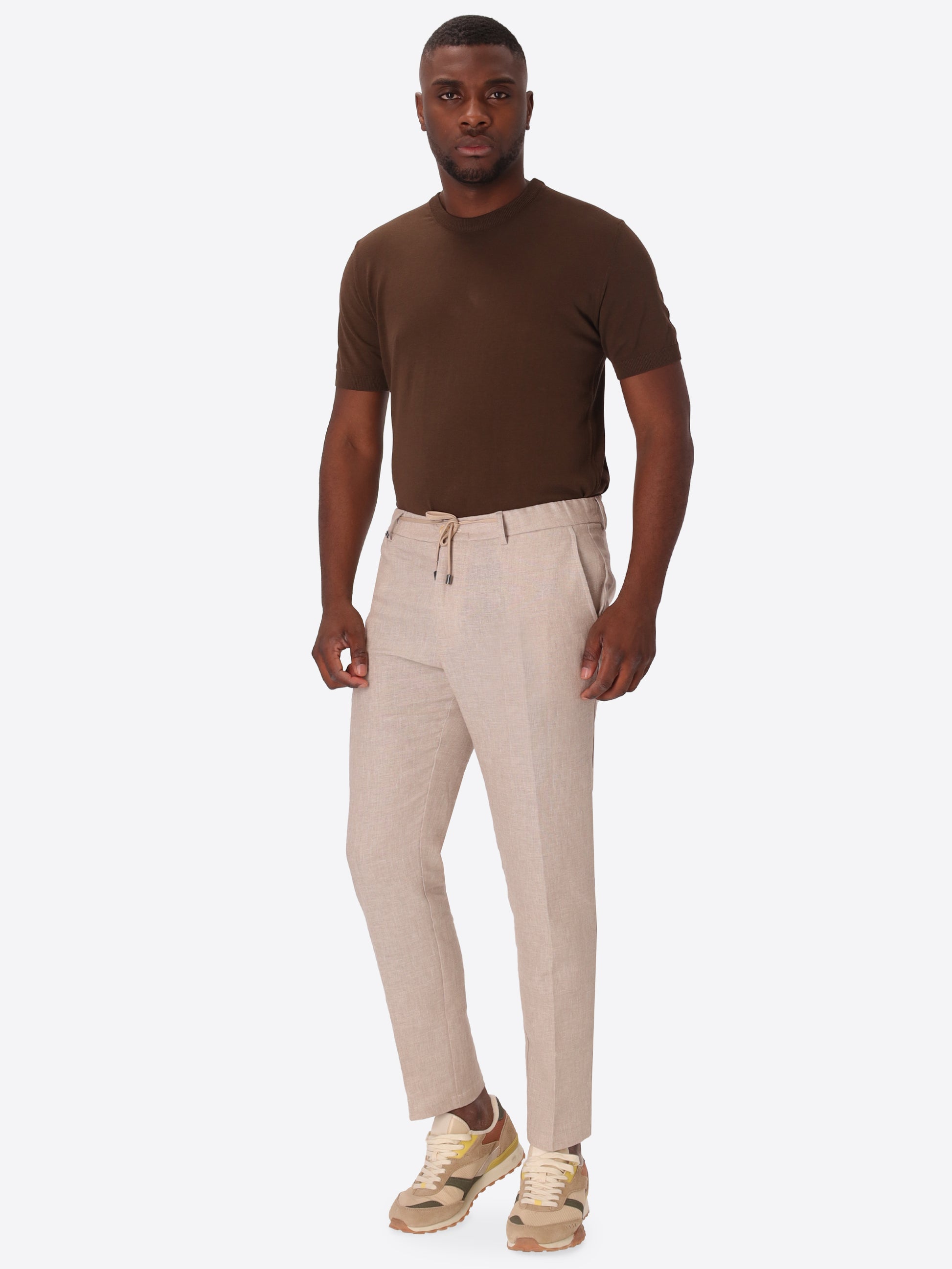 Pantalone Relax Certo In Tessuto Misto Lino Mano Morbida