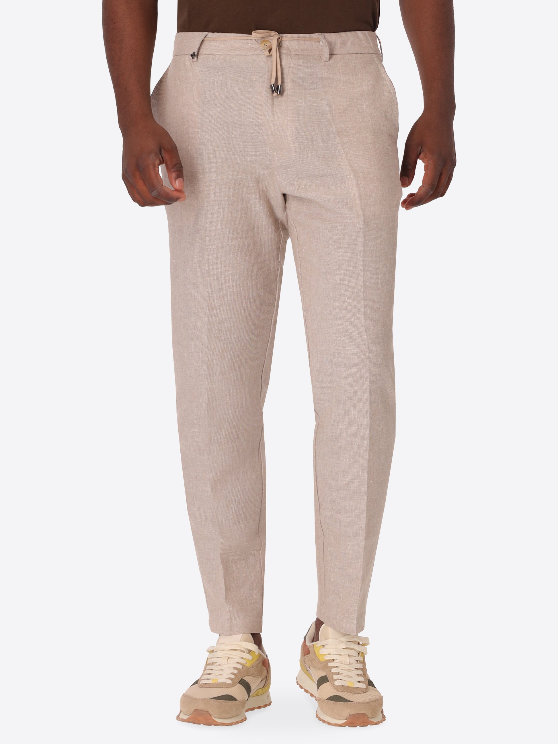 Pantalone Relax Certo In Tessuto Misto Lino Mano Morbida