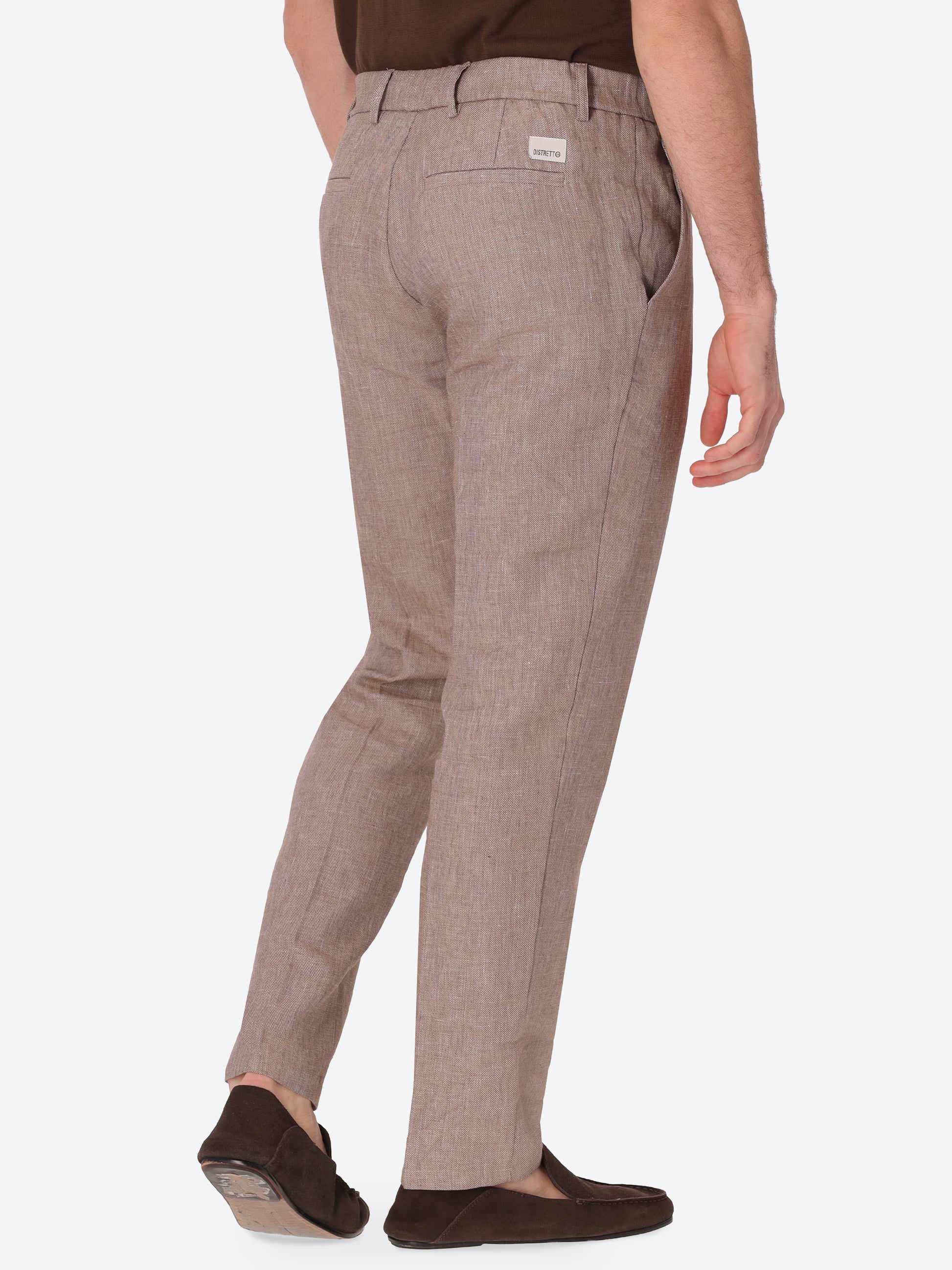 Pantalone Relax Certo In Tessuto Misto Lino Mano Morbida