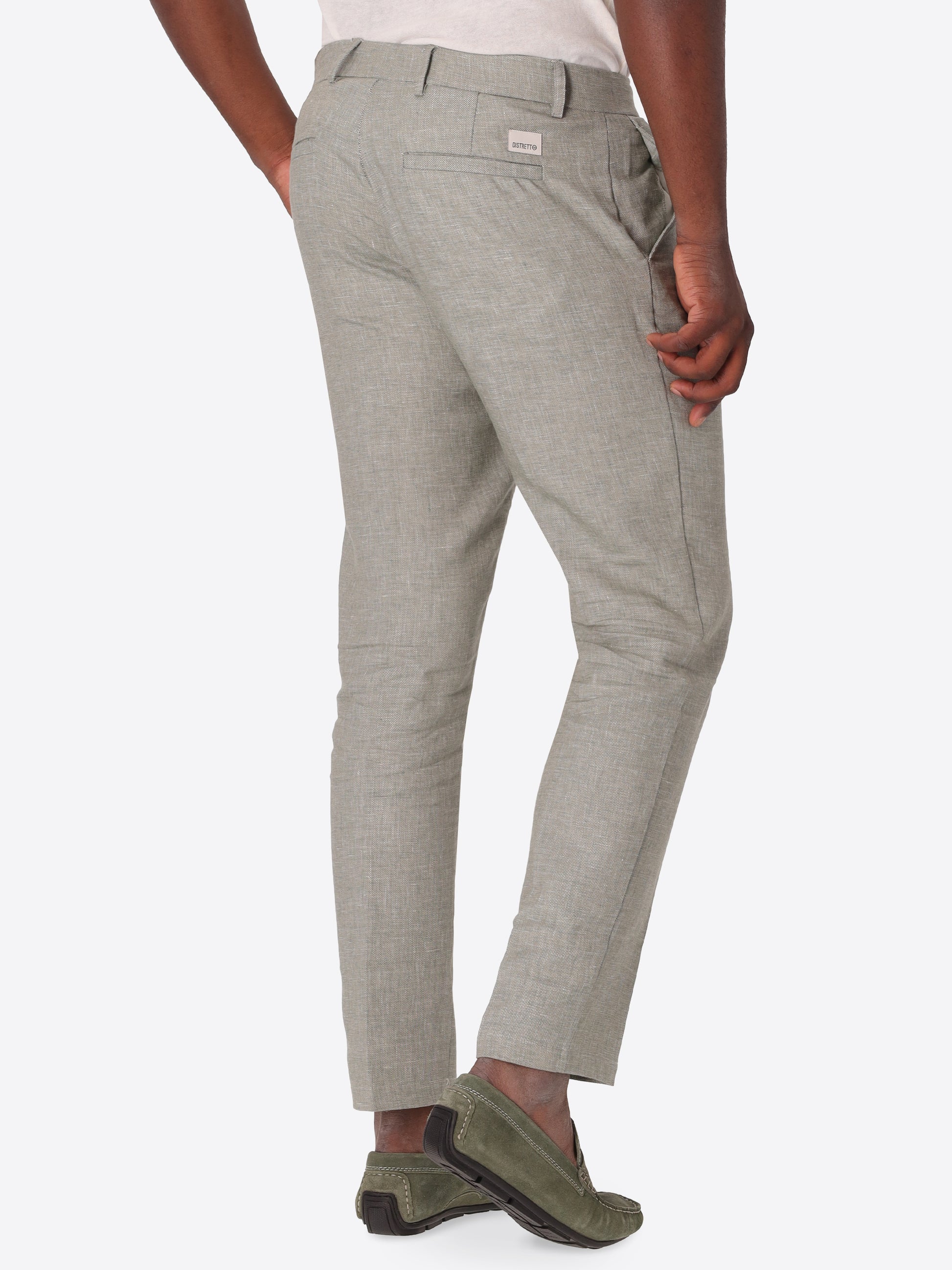 Pantalone Relax Certo In Tessuto Misto Lino Mano Morbida