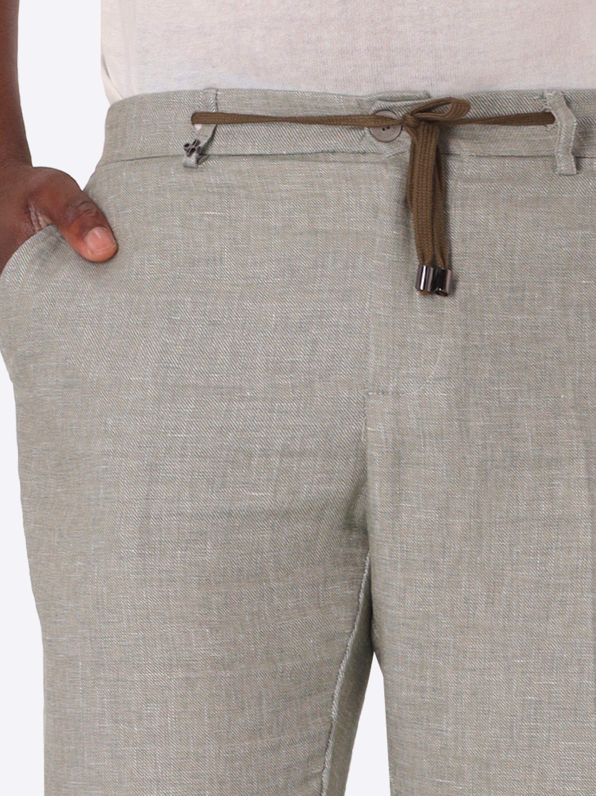 Pantalone Relax Certo In Tessuto Misto Lino Mano Morbida
