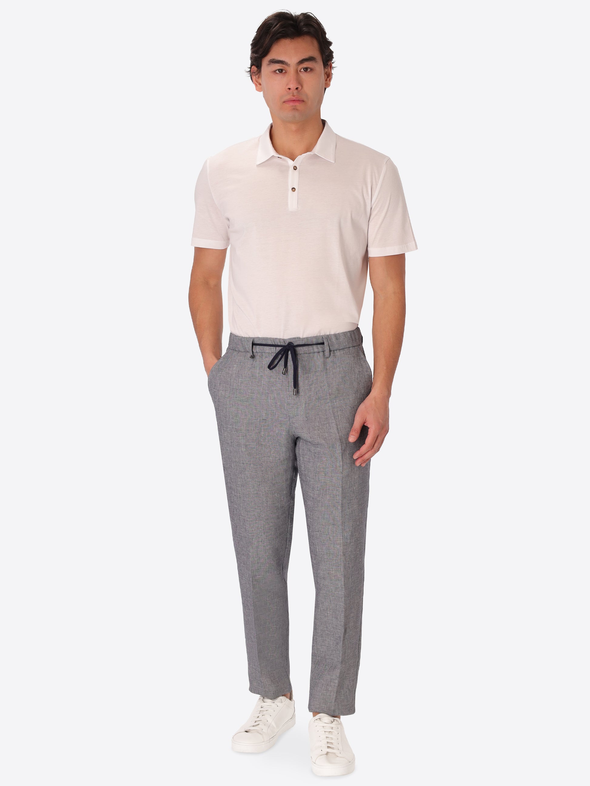 Pantalone Relax Certo In Tessuto Misto Lino Mano Morbida