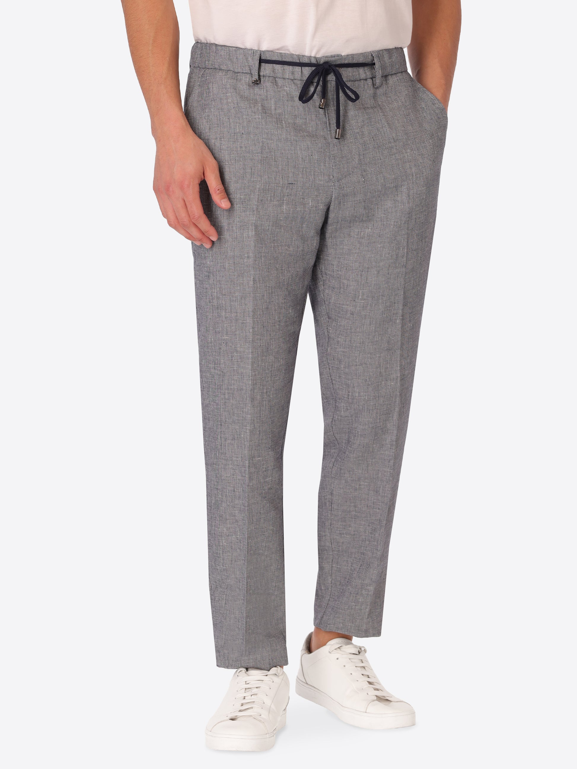 Pantalone Relax Certo In Tessuto Misto Lino Mano Morbida