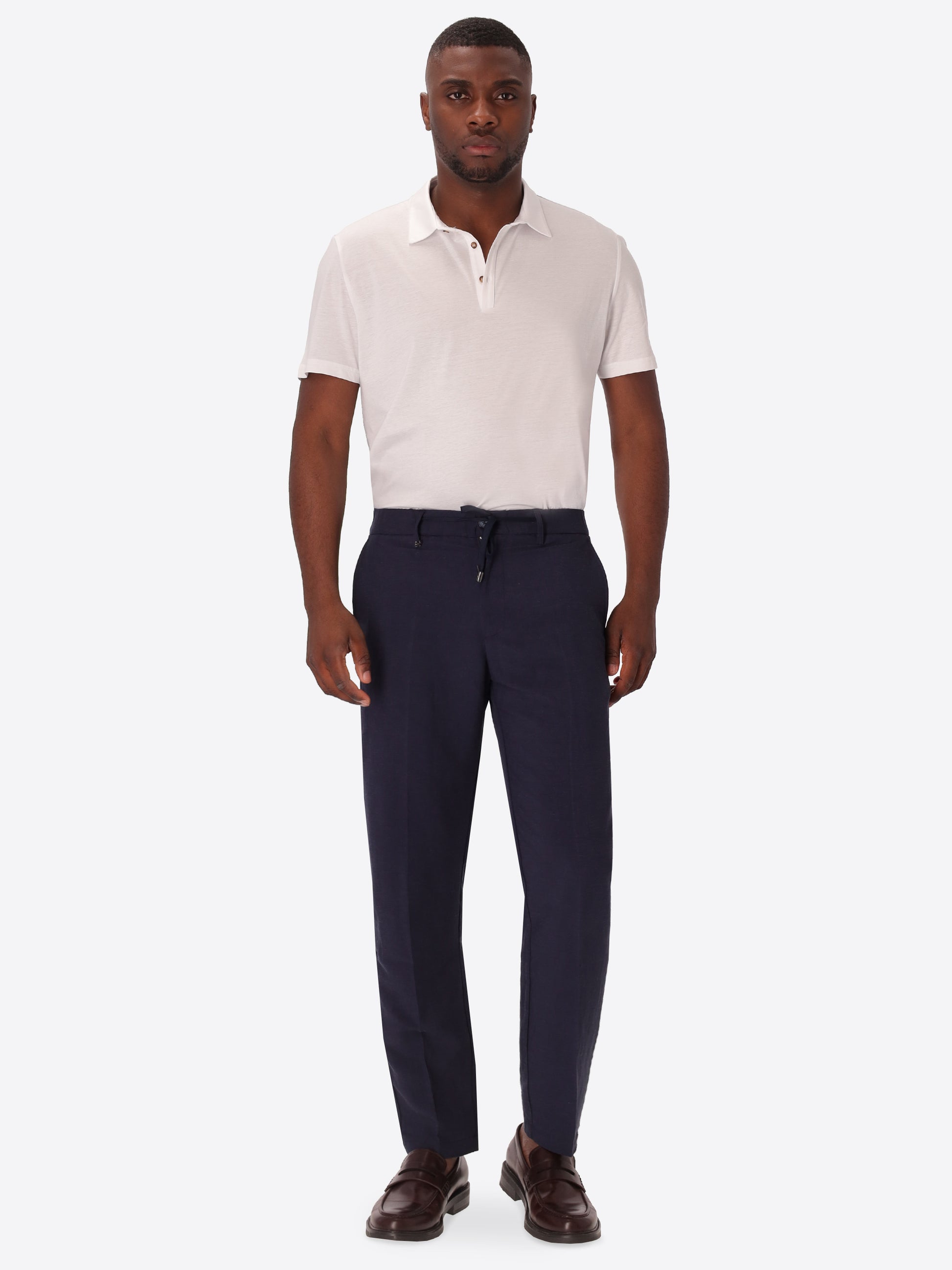 Pantalone Relax Alloro In Tessuto Leggero Misto Lino Viscosa