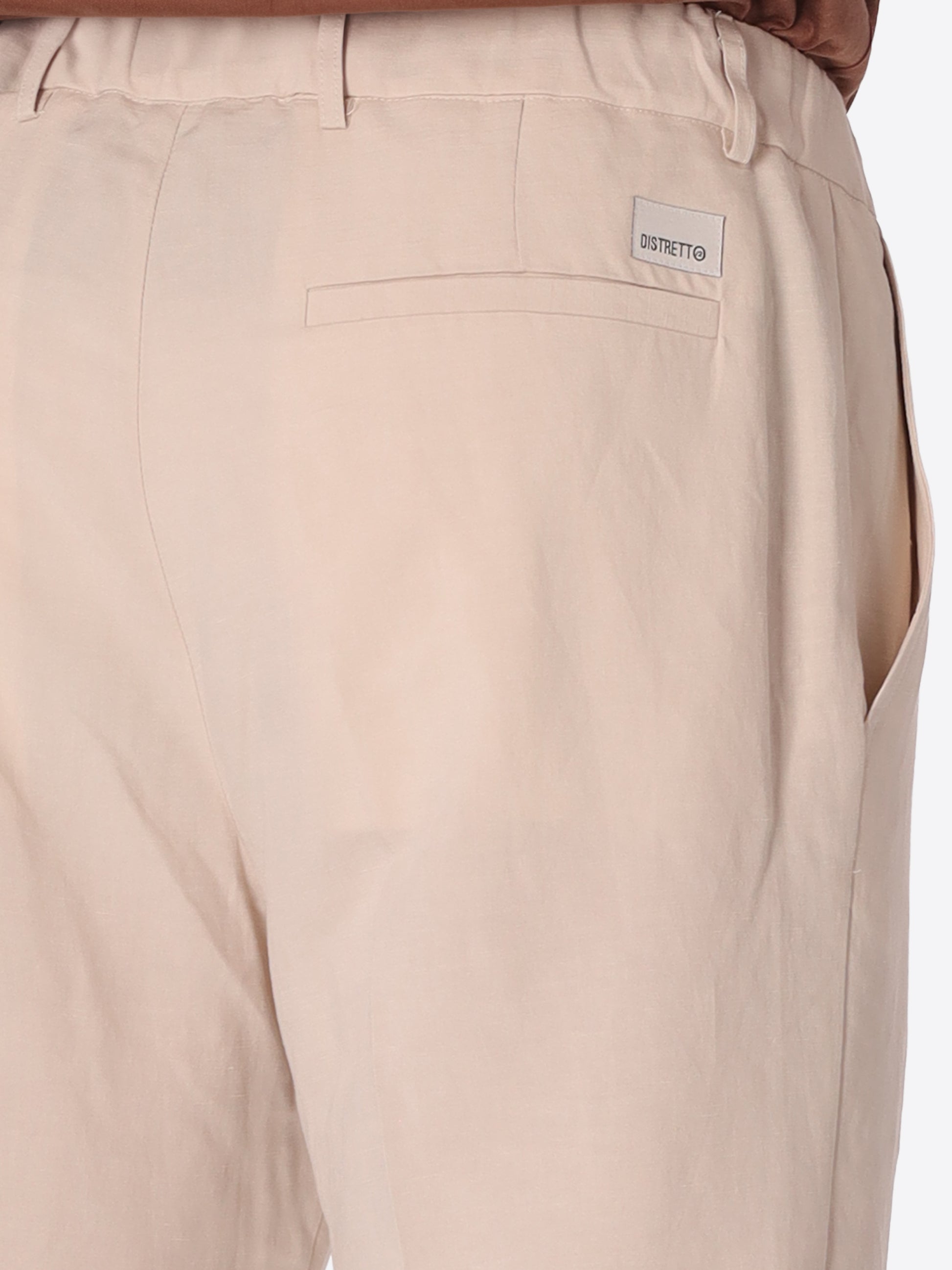 Pantalone Relax Alloro In Tessuto Leggero Misto Lino Viscosa