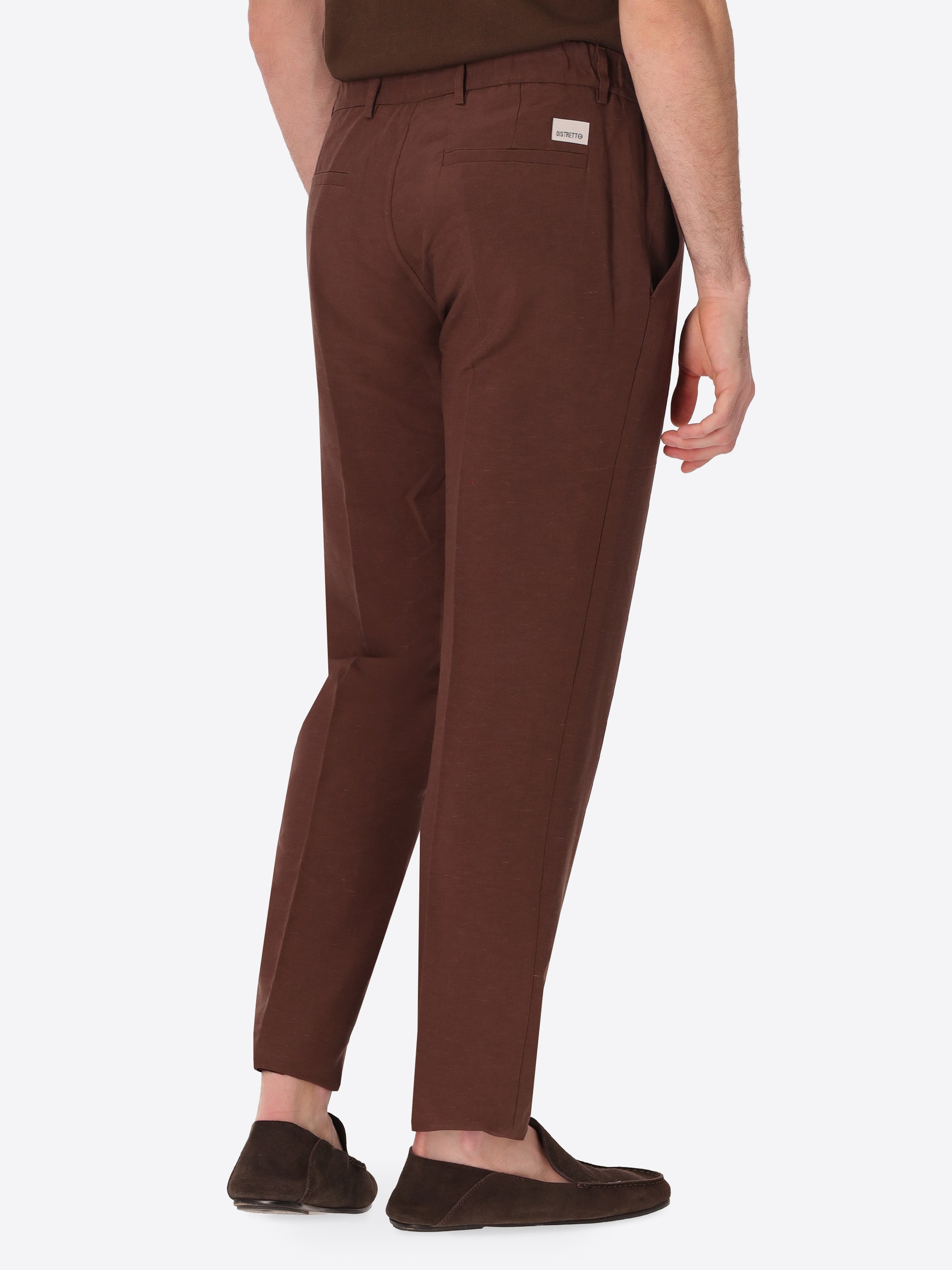 Pantalone Relax Alloro In Tessuto Leggero Misto Lino Viscosa