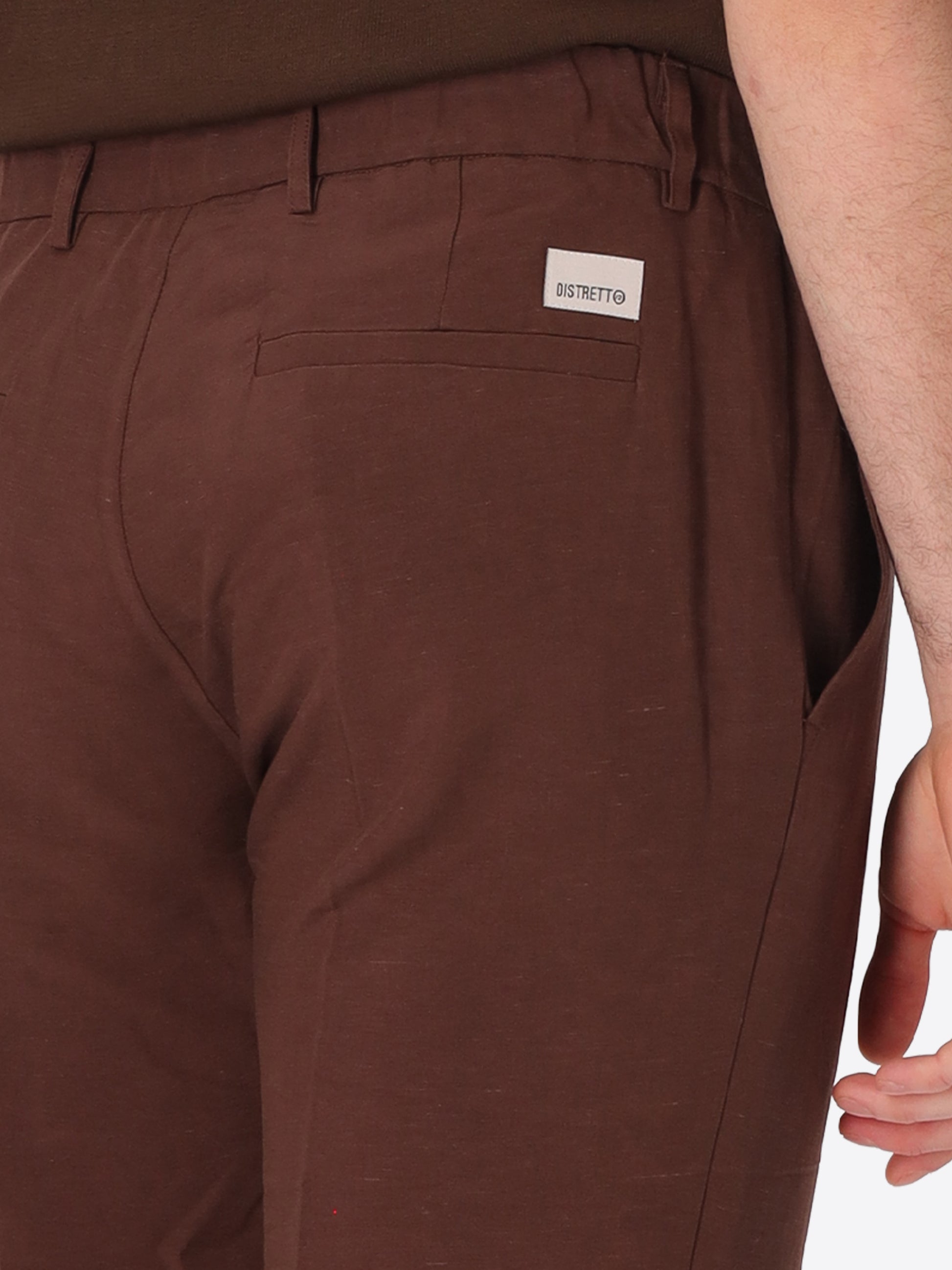 Pantalone Relax Alloro In Tessuto Leggero Misto Lino Viscosa