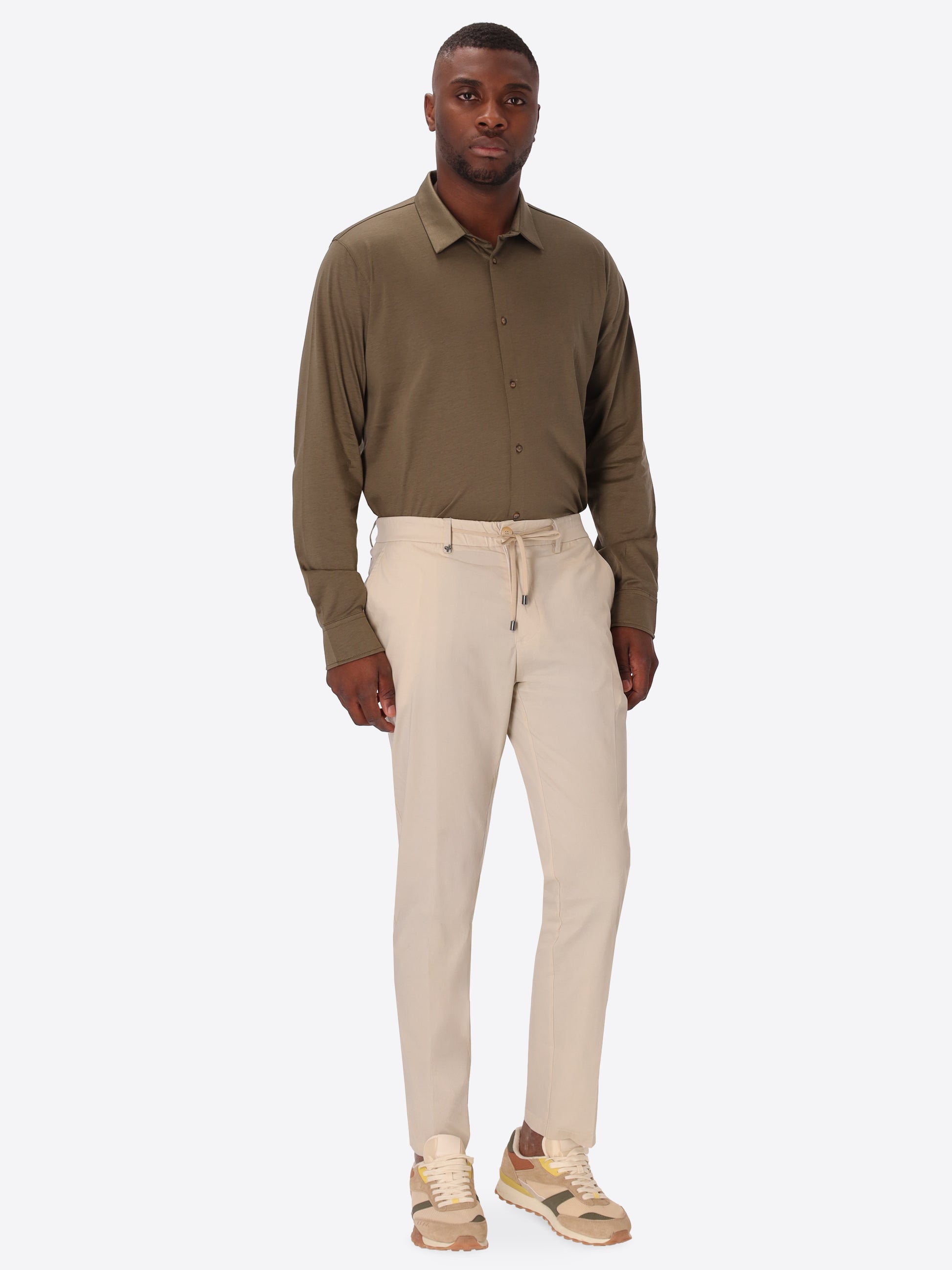 Relax Trousers Grano In Ultralight Cotton-Nylon Blend Fabric